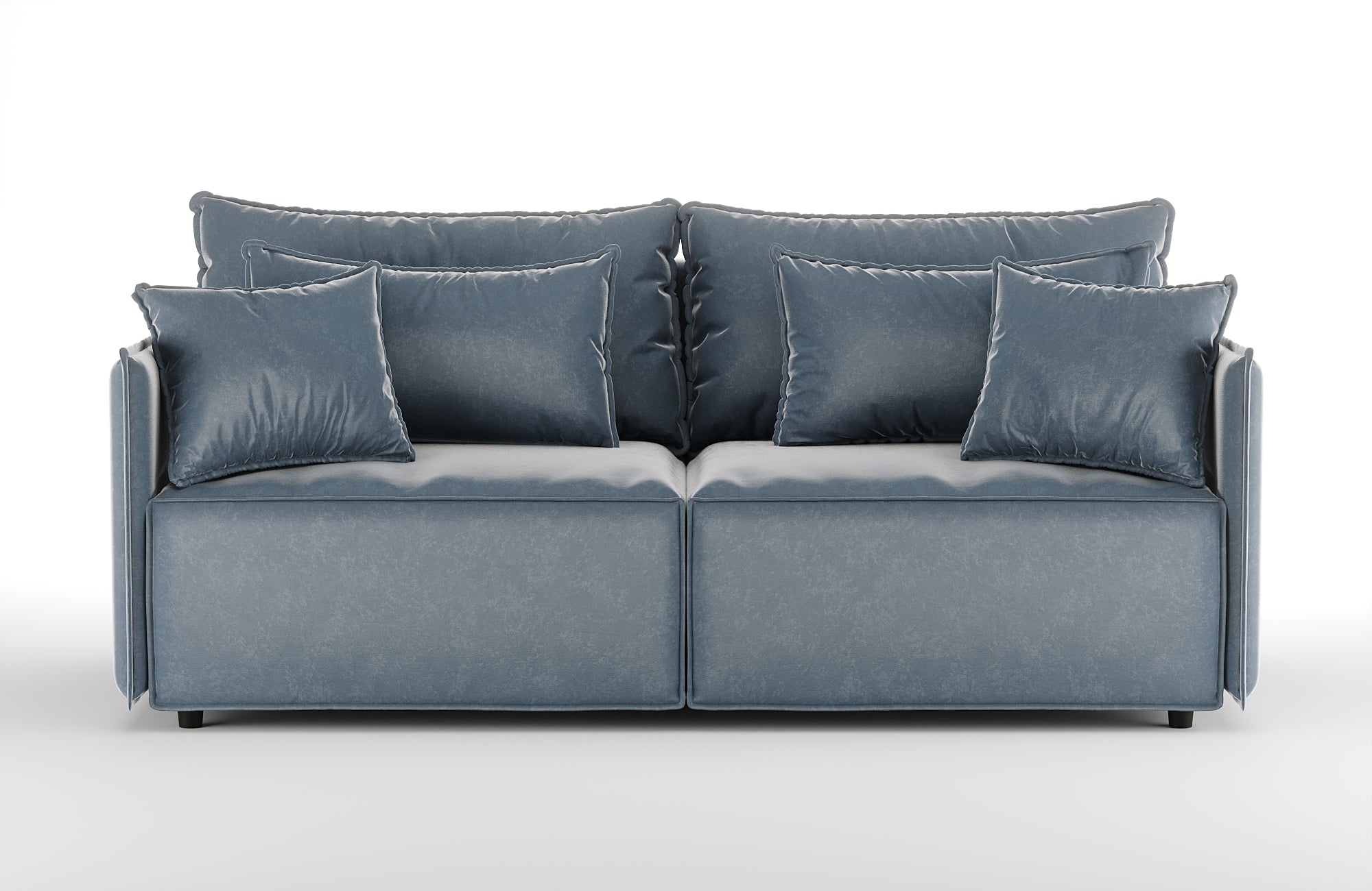 Velvet sofa with sleeping function FABIEN light gray