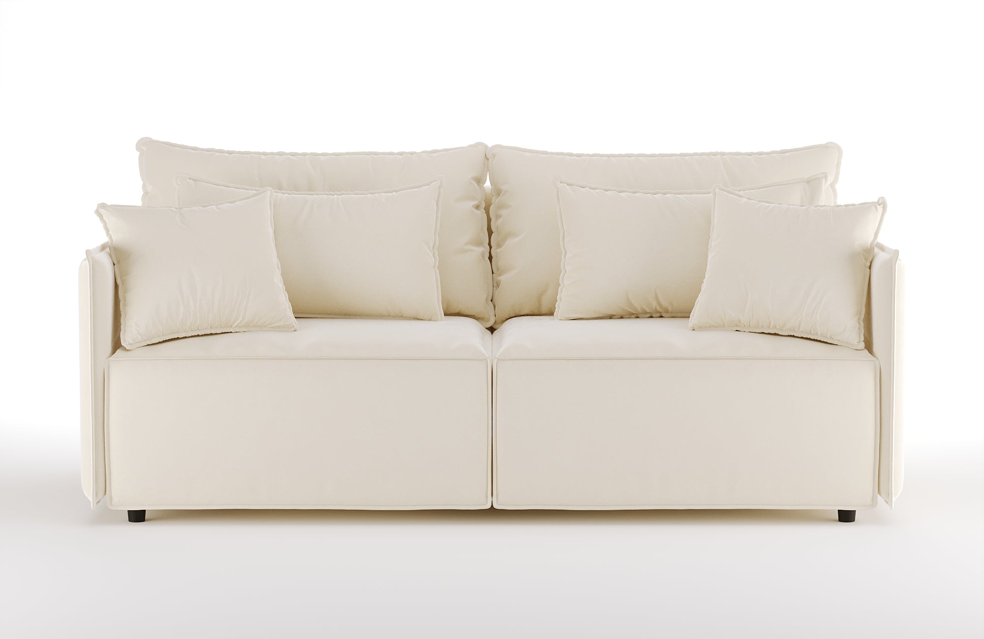 Sofa sametová s funkcí spaní FABIEN béžová