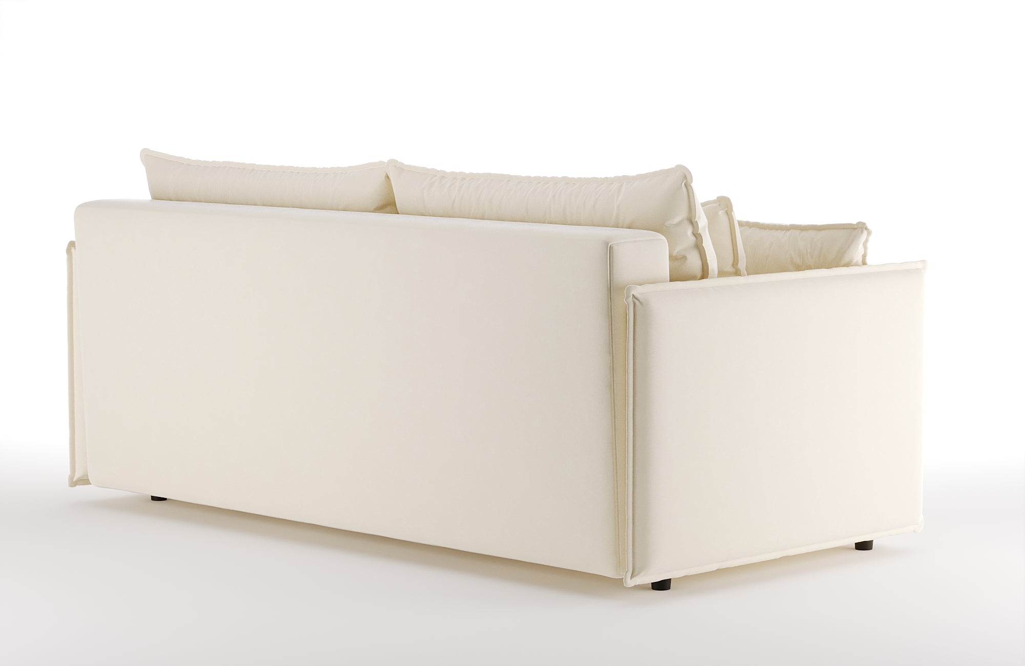 Sofa sametová s funkcí spaní FABIEN béžová