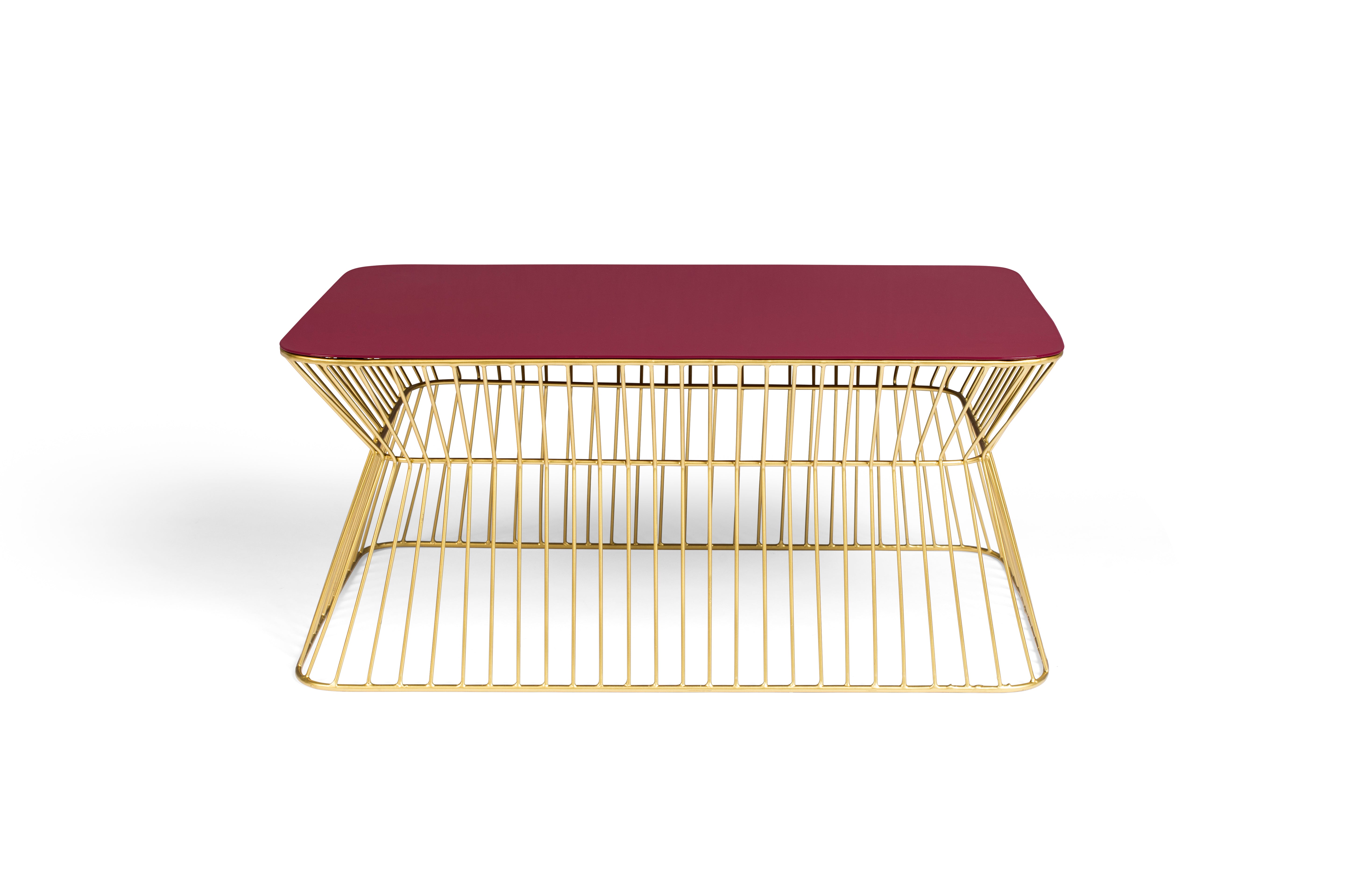 NO OFFENCE wine coffee table with a gold base