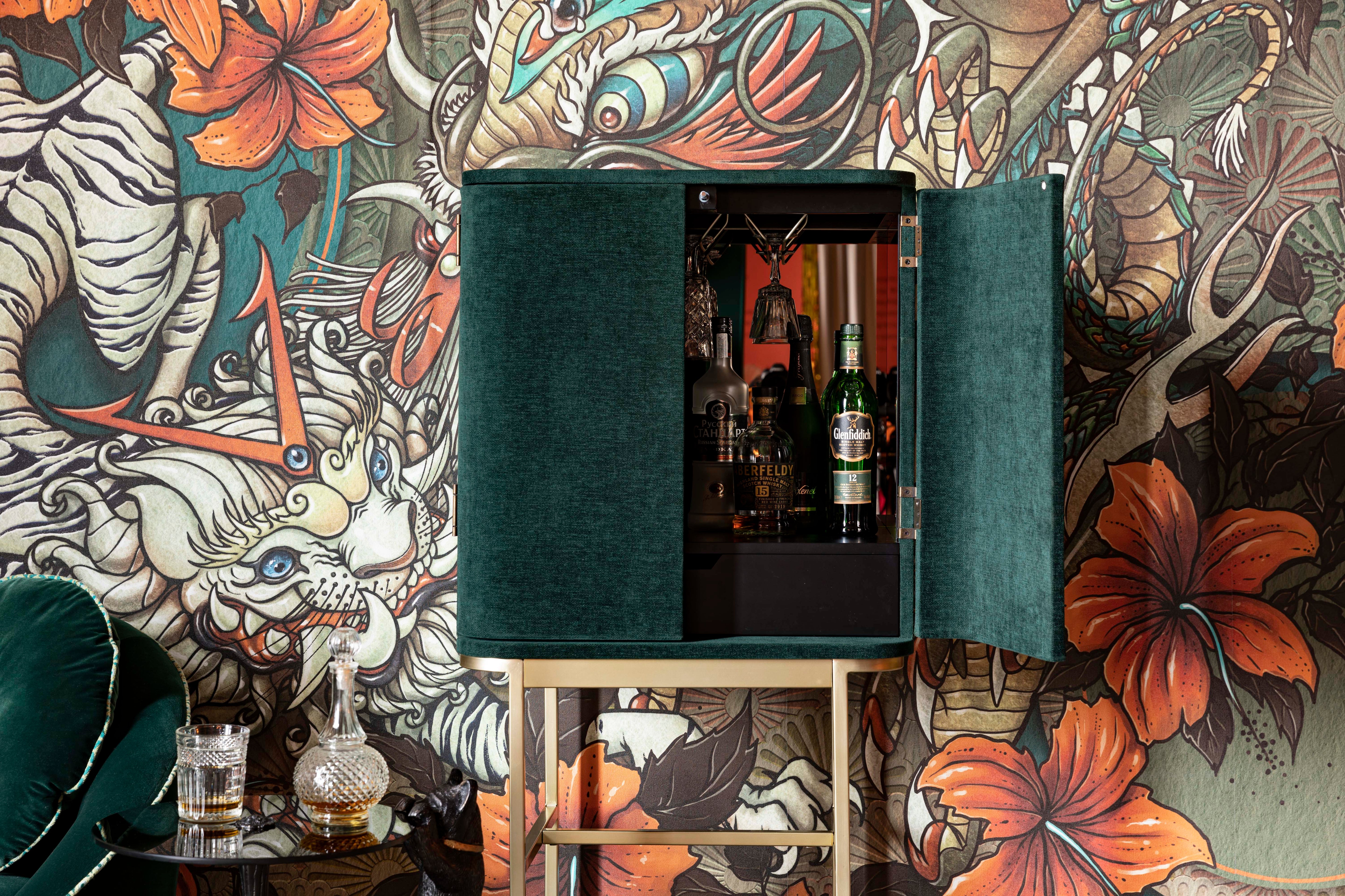 Barek AVA MORGANA ciemnozielony ze złotą podstawą