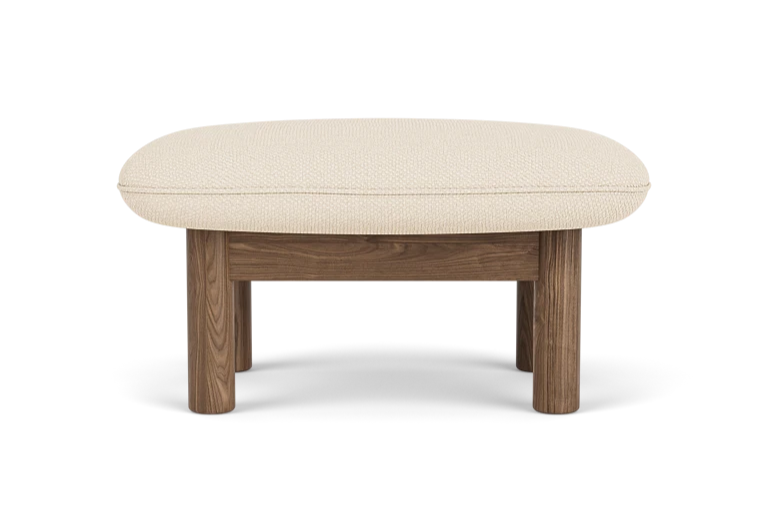 BRASILIA Cream Footrest with Walnut Base