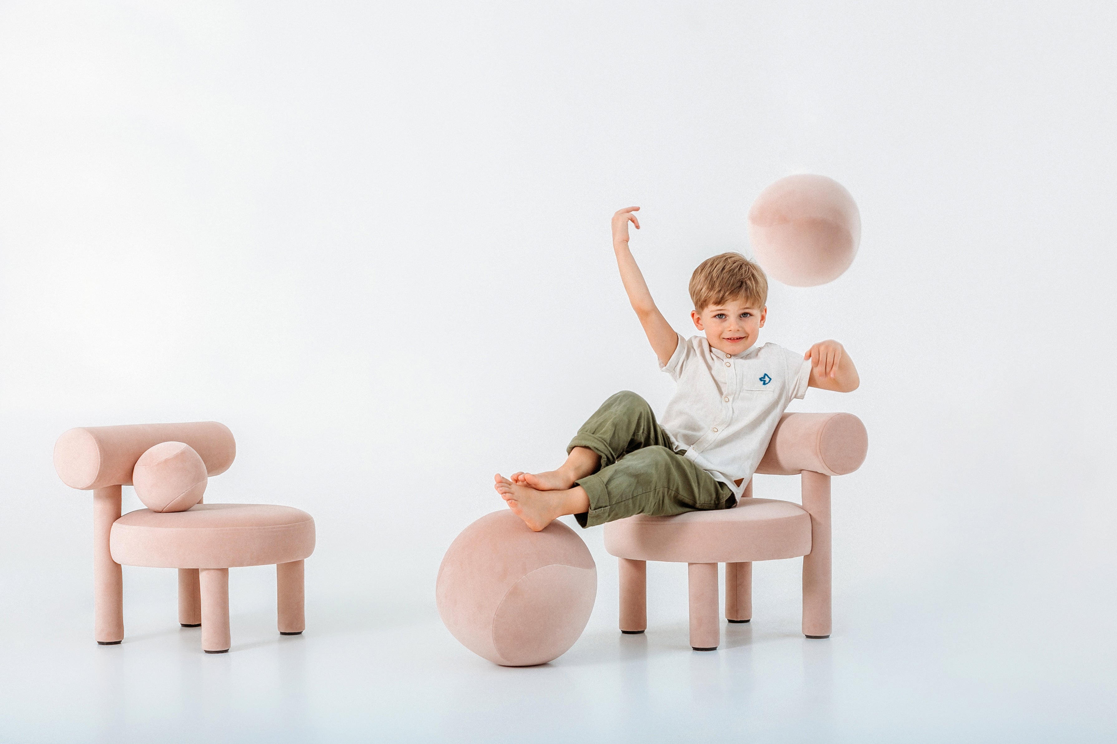 Upholstered Children's Pouf BABY SPHERIC