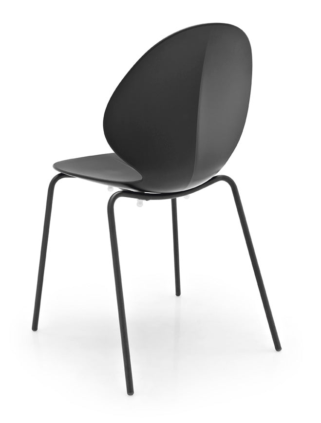 BASIL Chair with Gray Seat and Gray Metal Base
