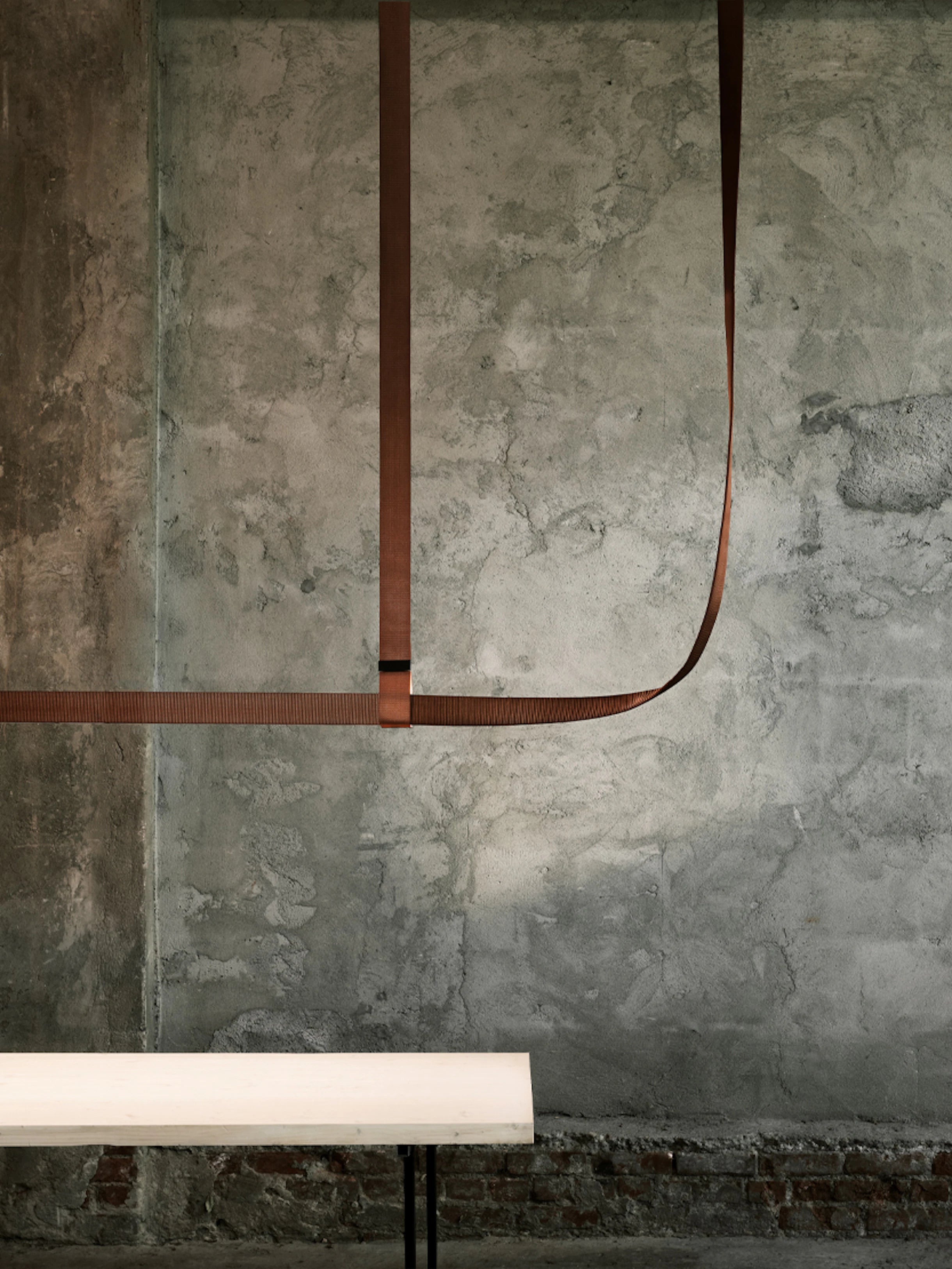 Belt Pendant Lamp Brown Leather