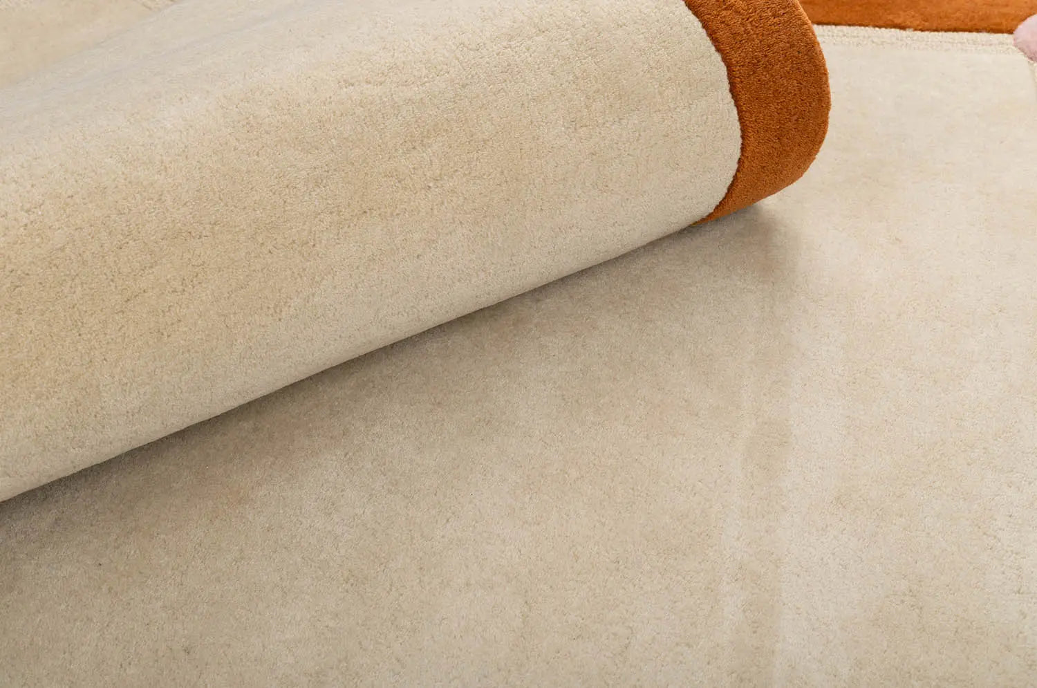 BERLIN Beige Rug with Orange and Navy