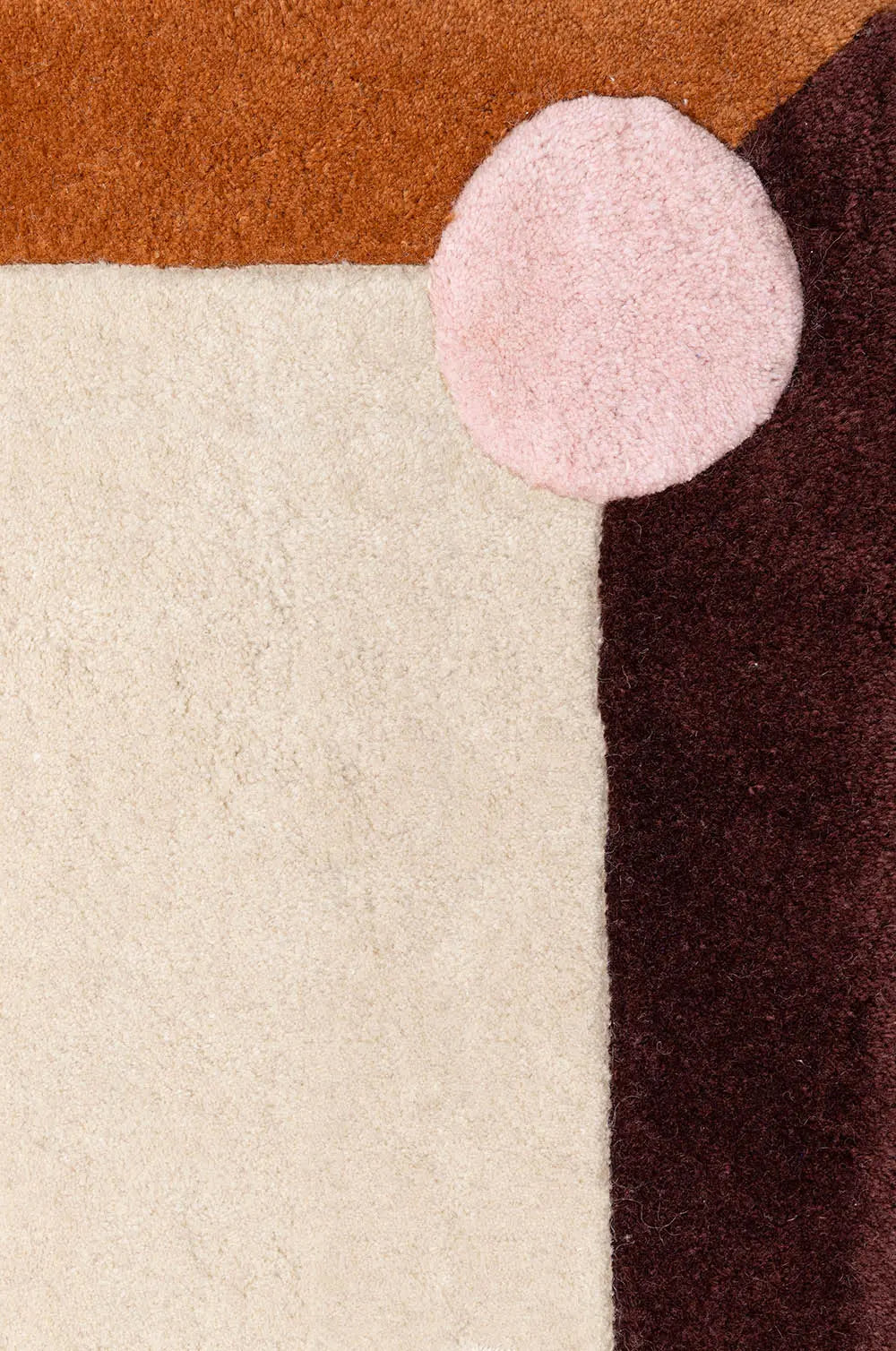 BERLIN Beige Rug with Orange and Navy