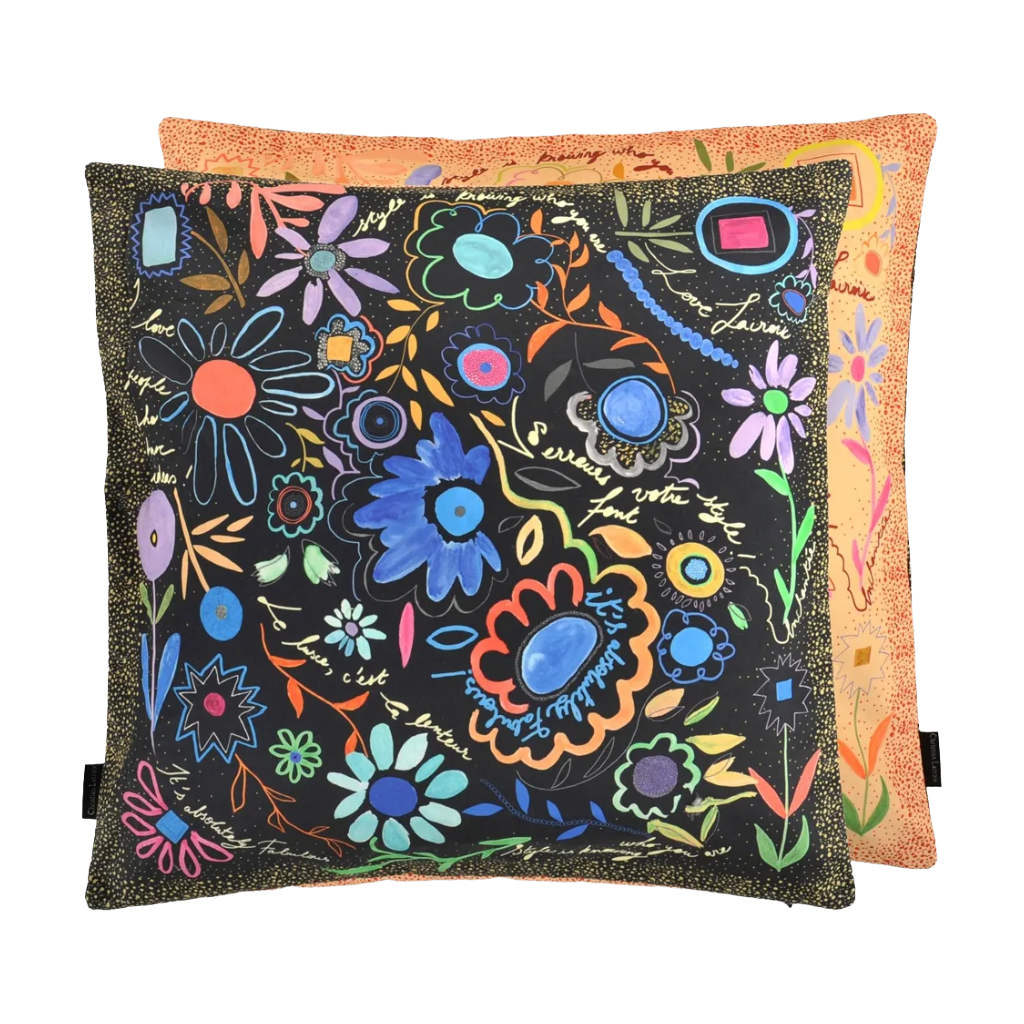 Oboustranný polštář DITES LE AVEC DES FLEURS rostlinný vzor