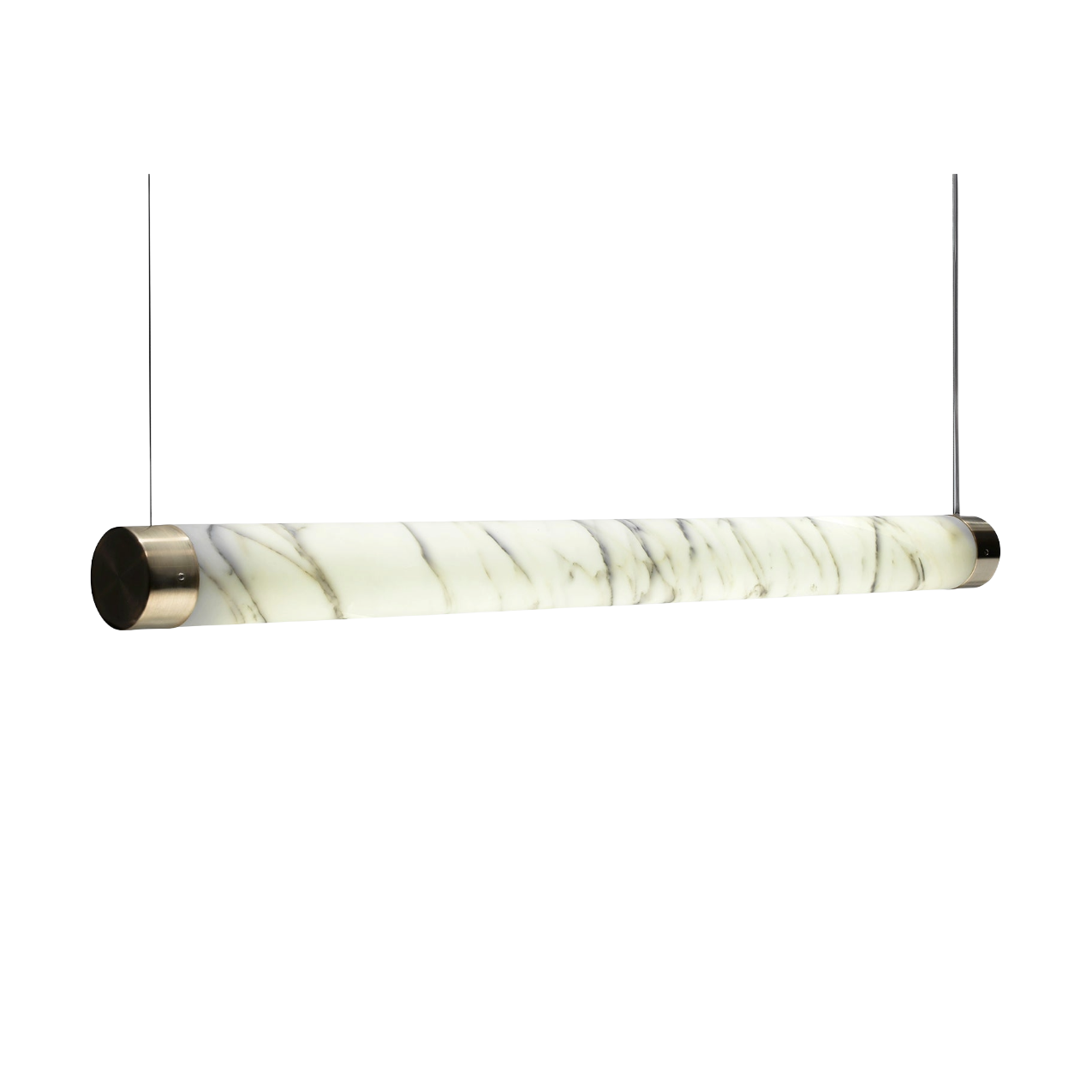 Lustrná lampa TUBE z mramoru s mosazným povrchem