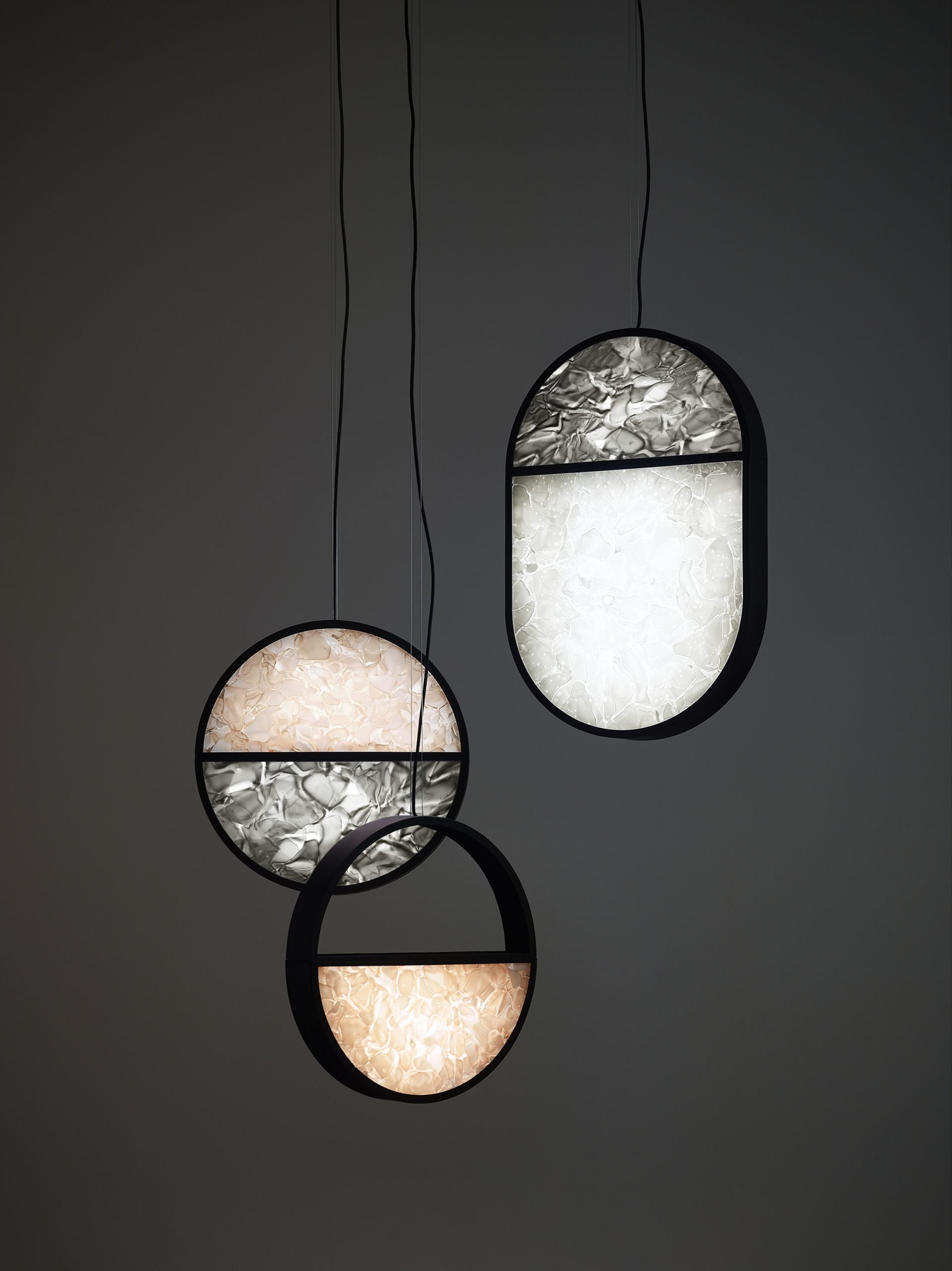 Hanging lamp geometric shiny glass brokisglass