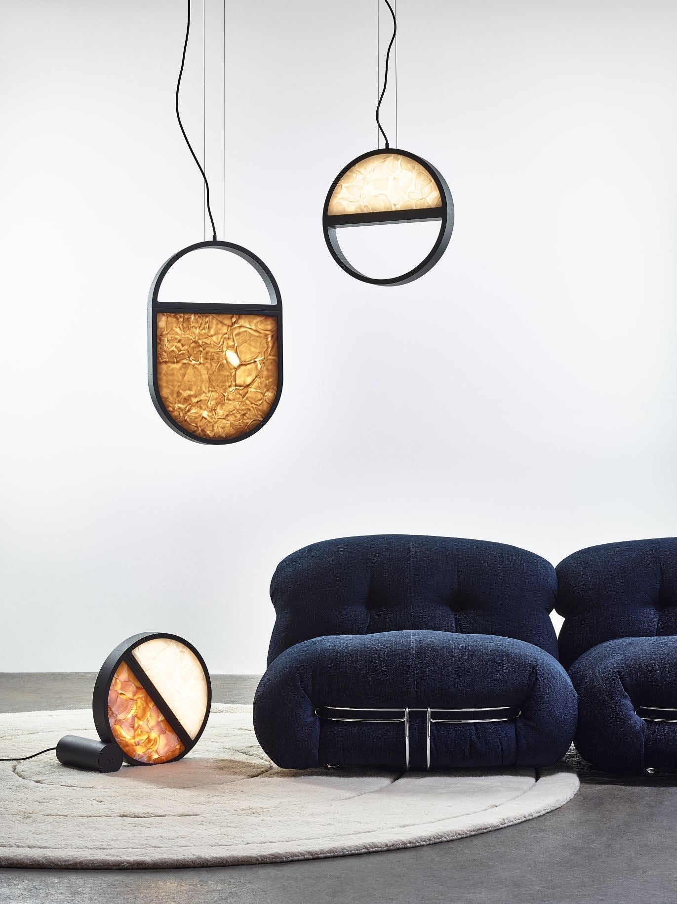 Hanging lamp geometric shiny glass brokisglass