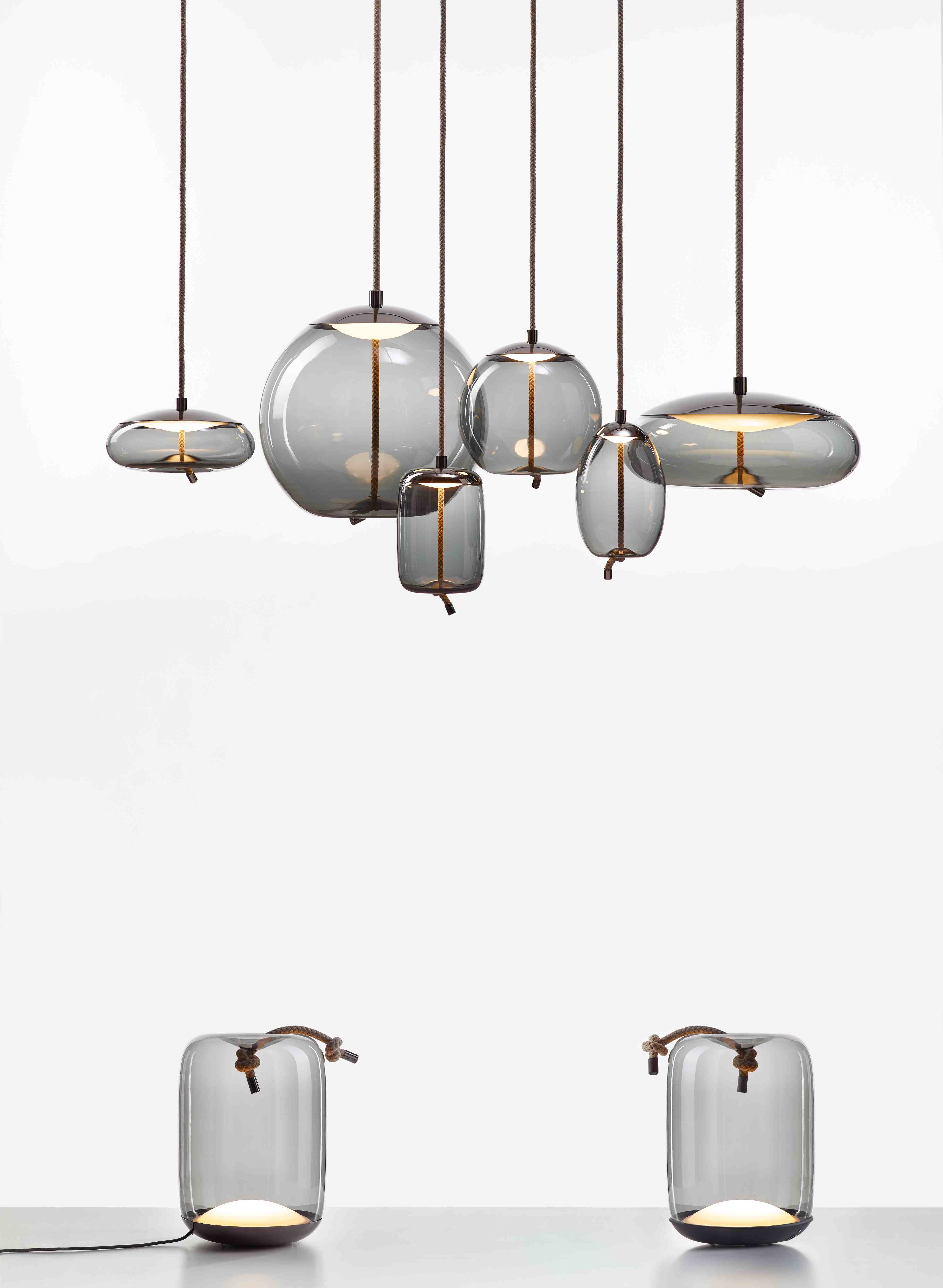 Knot Small hanging lamp - glass sphere