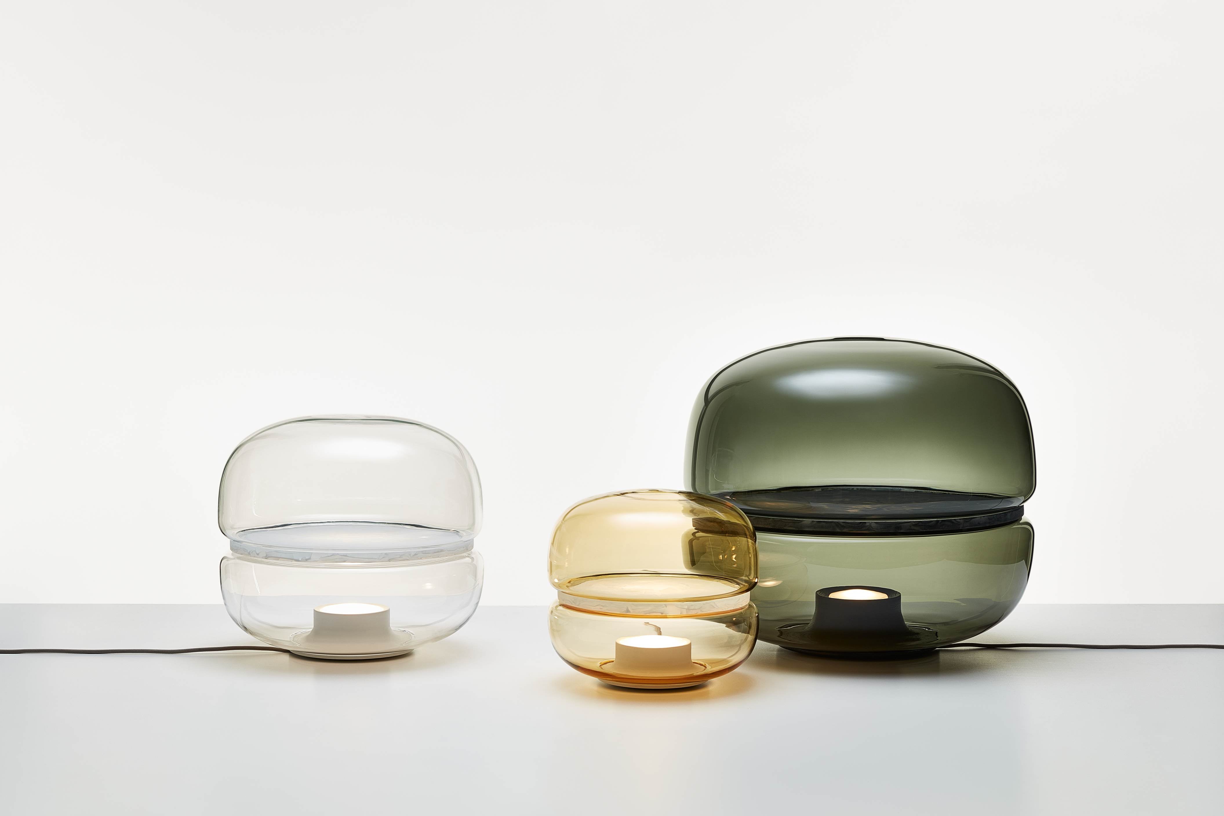 Macaron M table lamp inflatable glass with onyx