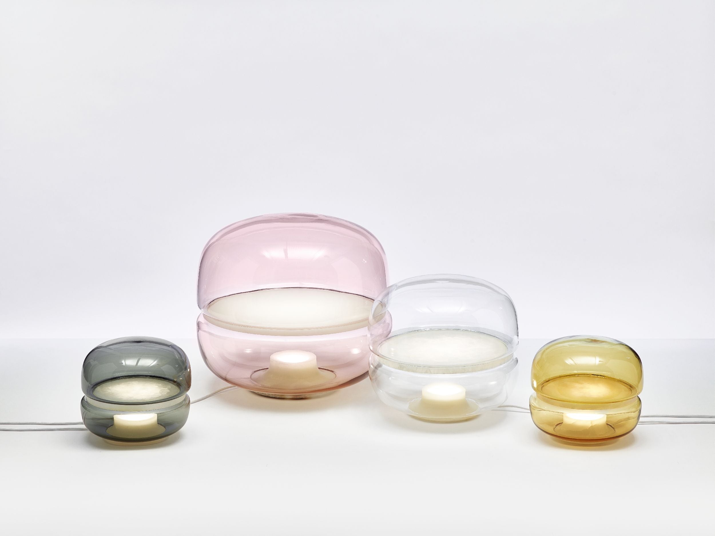 Macaron M table lamp inflatable glass with onyx