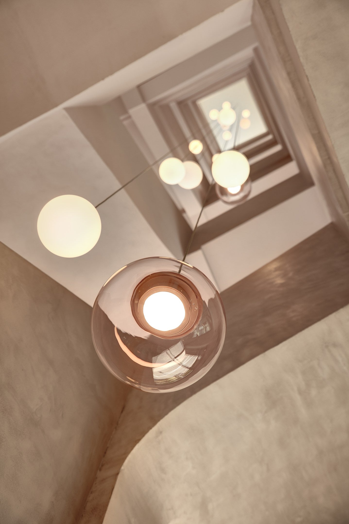 Hanging lamp sphere matte glass