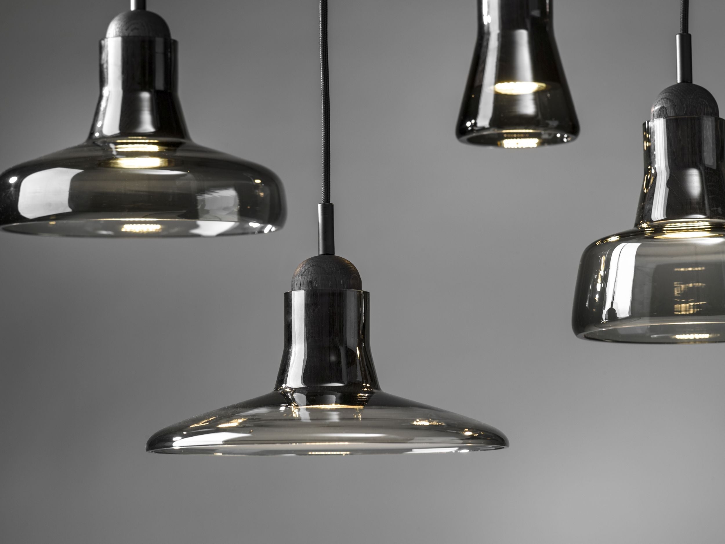 Shadows hanging lamp - set rectangular large shiny glass