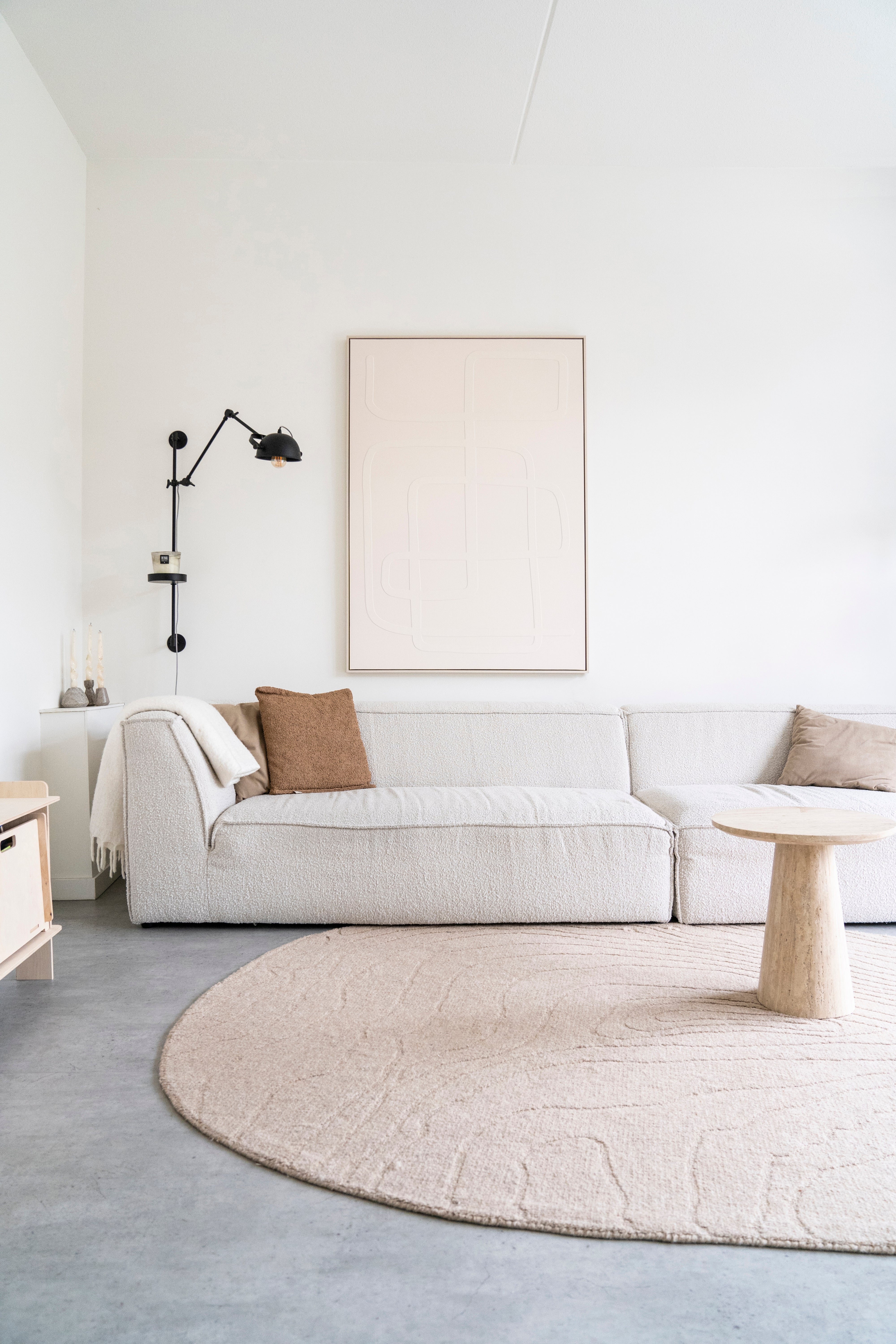 Oválný koberec PEBBLE béžový