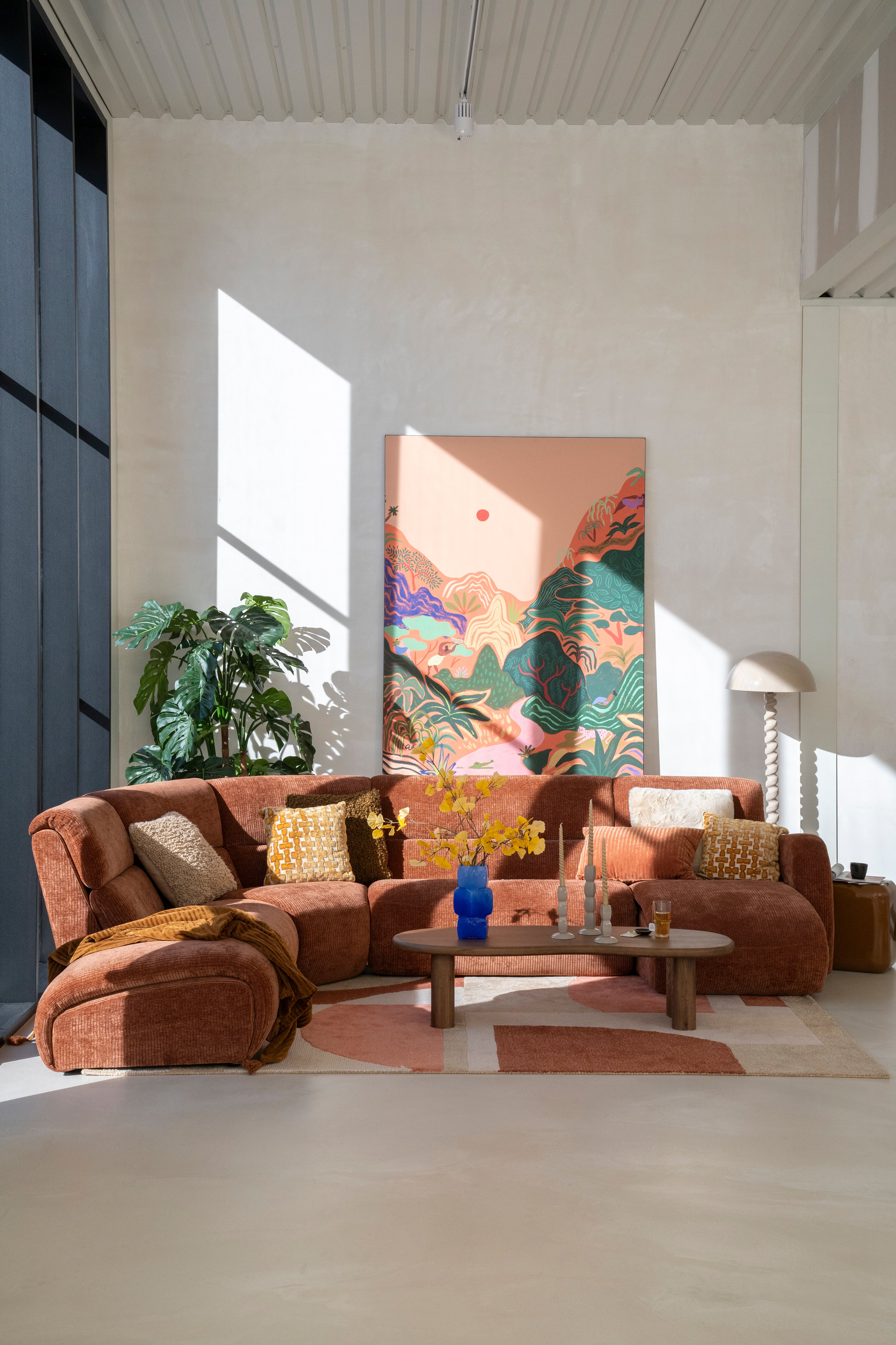 Podlahová lampa LUOX béžová