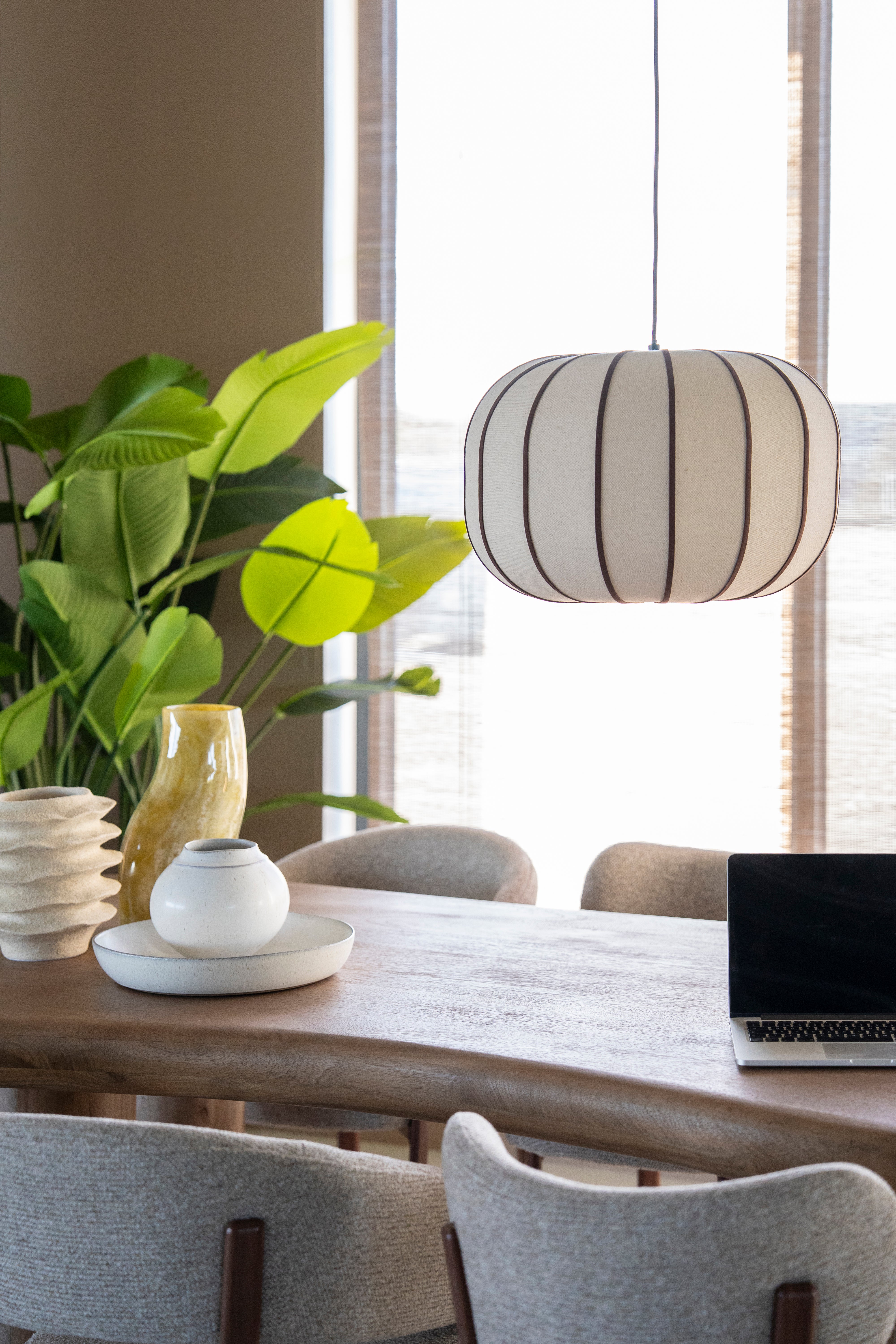 Lampa wisząca COCOON DUO beżowy z brązowym wykończeniem