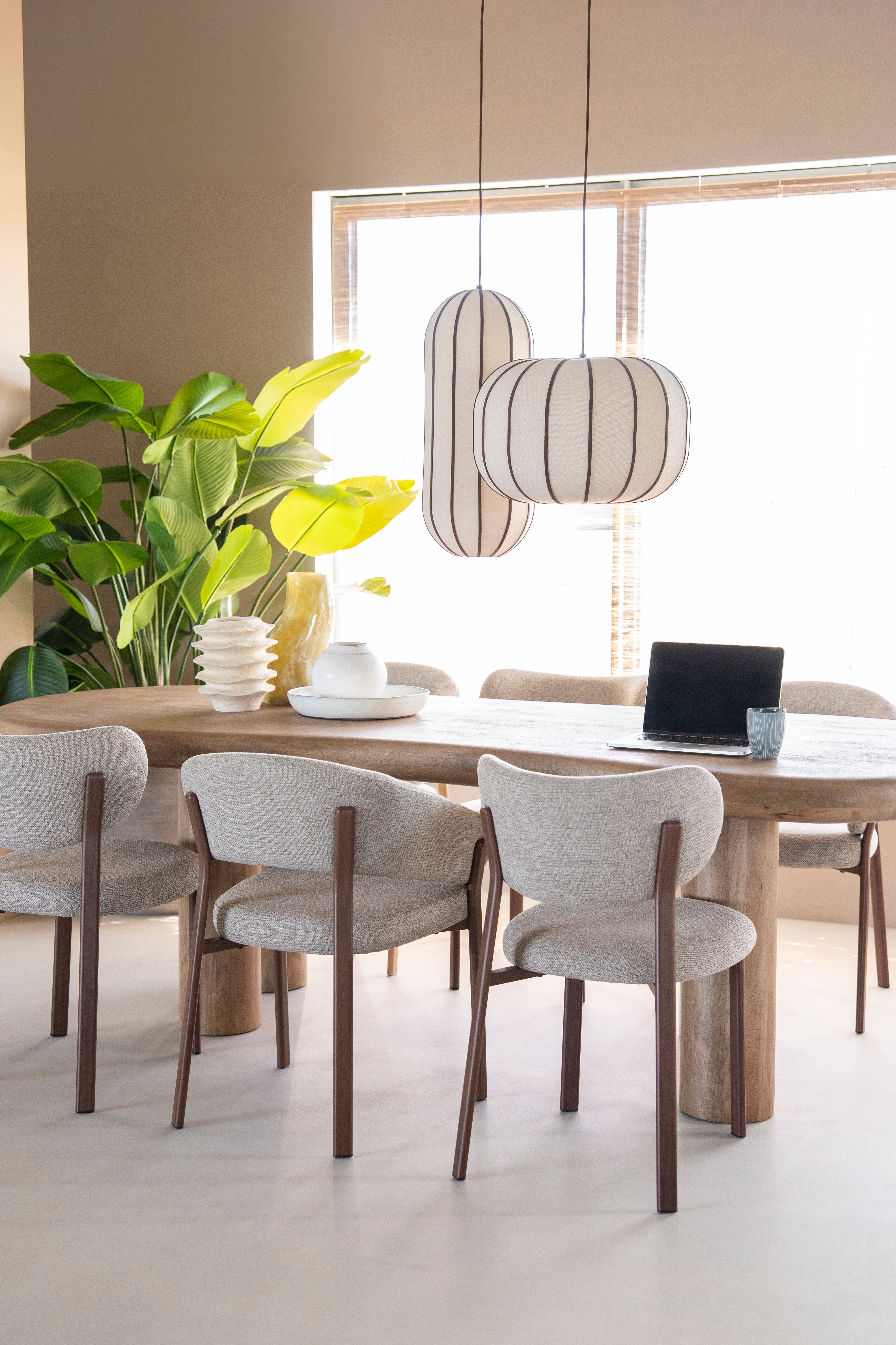 Lampa wisząca COCOON DUO beżowy z brązowym wykończeniem
