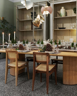 Židle C-CHAIR z ořechového dřeva s pleteninou