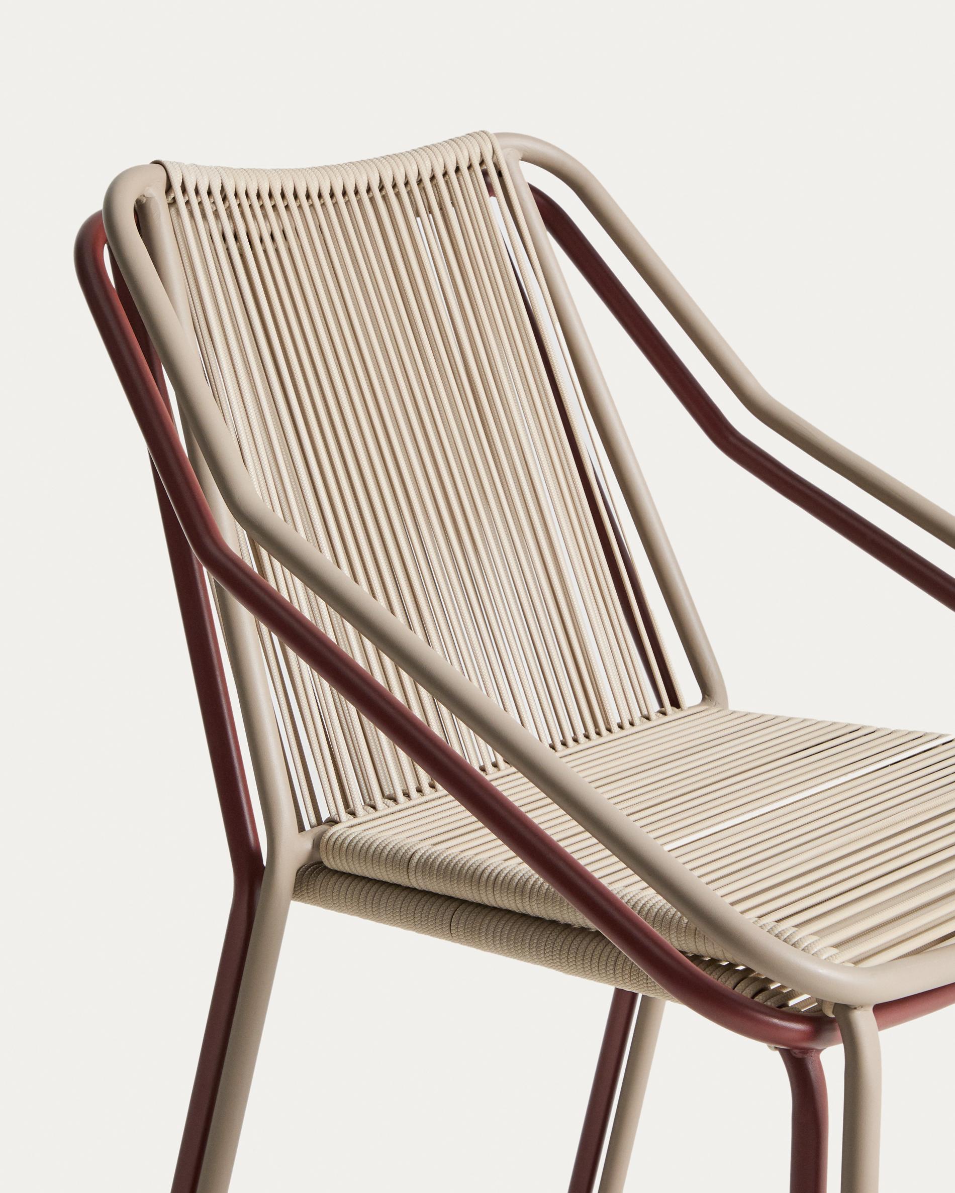 ZIVIA Ecru Garden Chair with Taupe Base