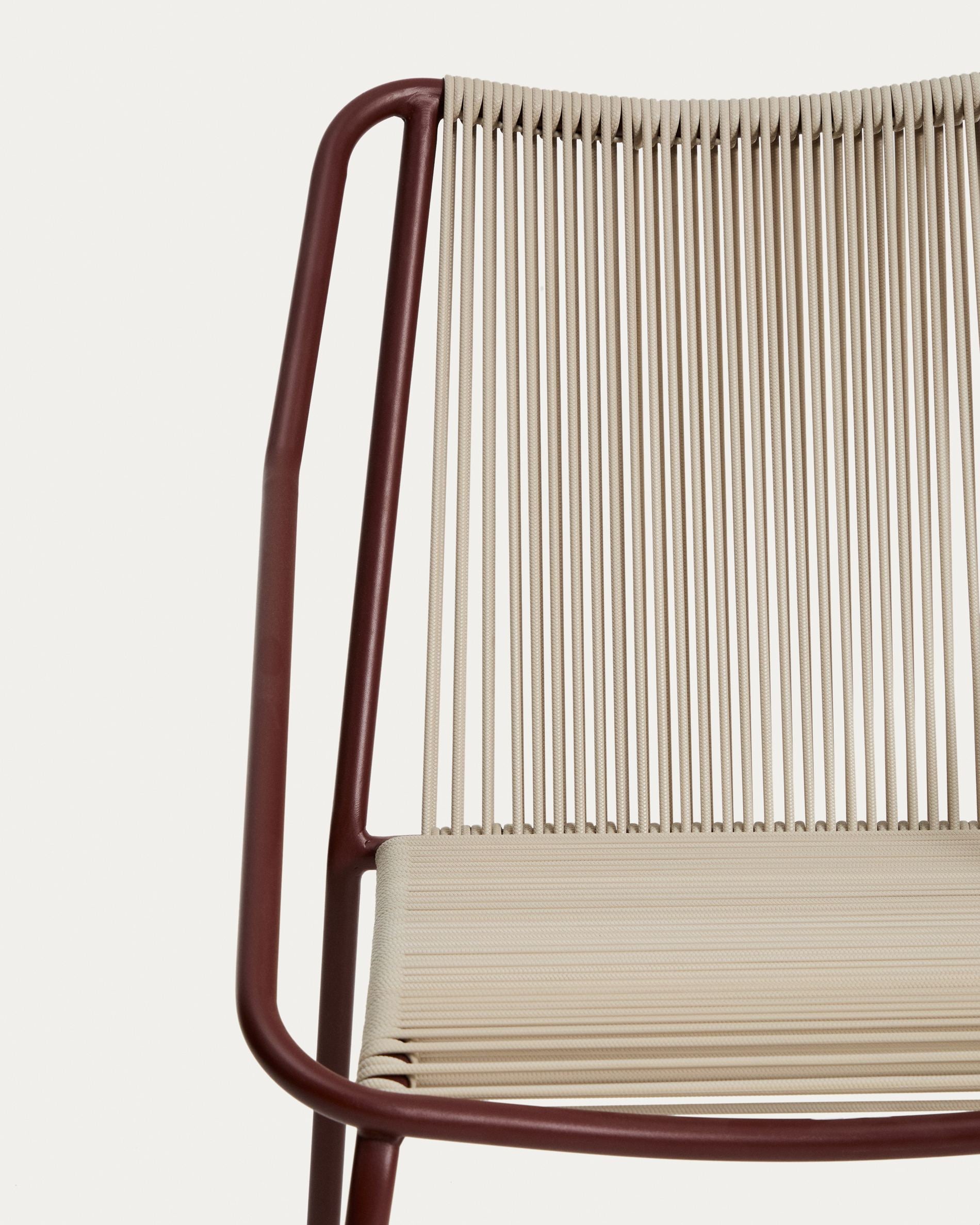 ZIVIA Ecru Garden Chair with Burgundy Base