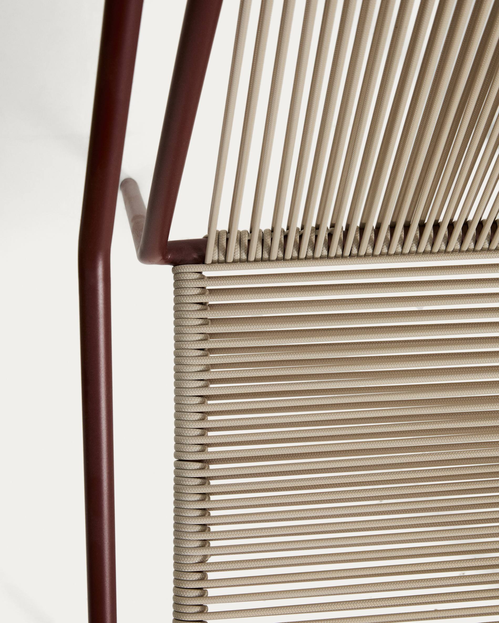 ZIVIA Ecru Garden Chair with Burgundy Base