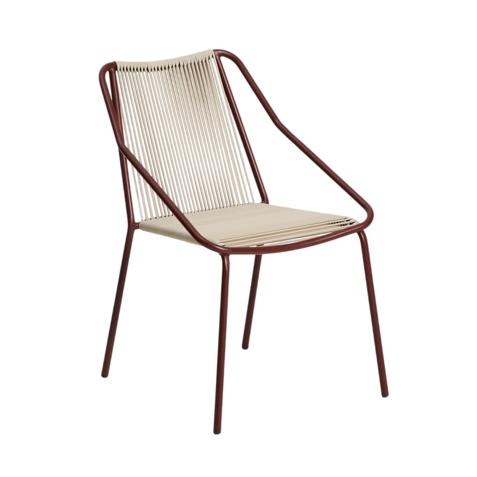 ZIVIA Ecru Garden Chair with Burgundy Base