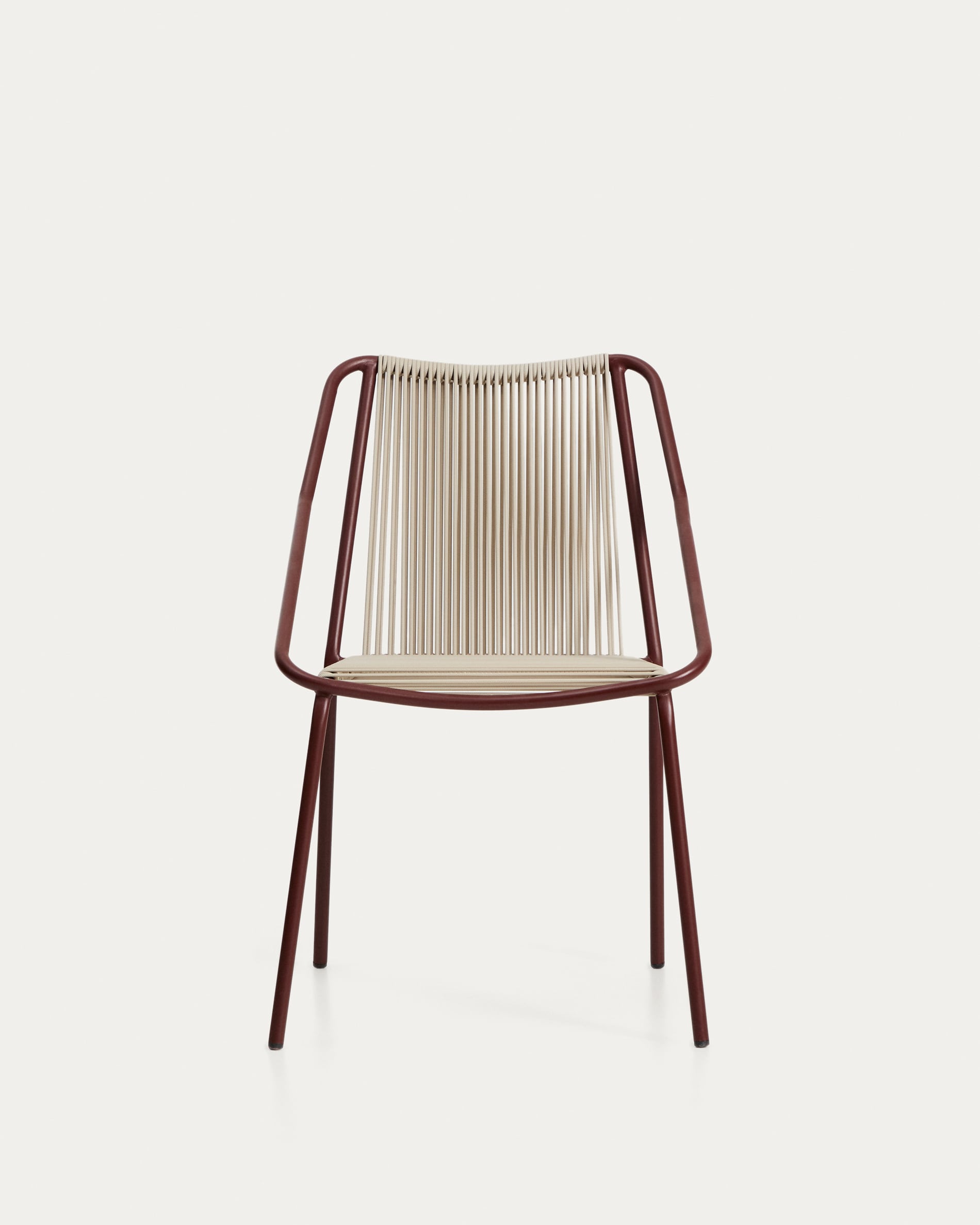 ZIVIA Ecru Garden Chair with Burgundy Base