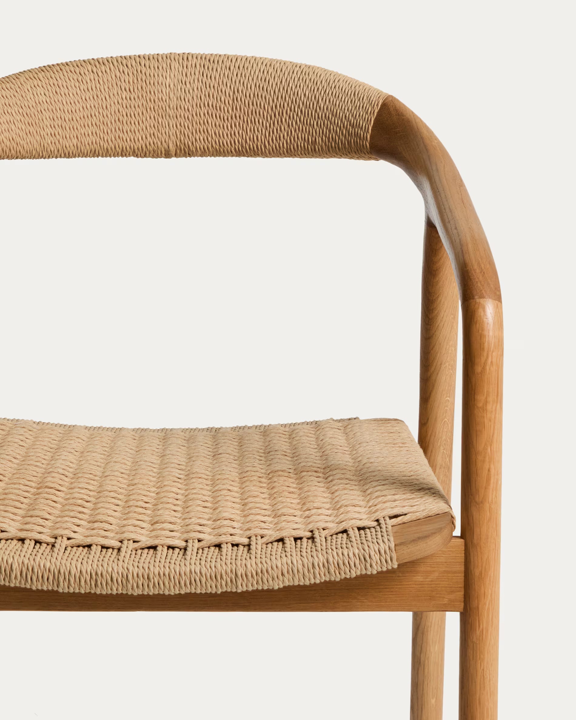 DERILE Chair in Beige with Wooden Base