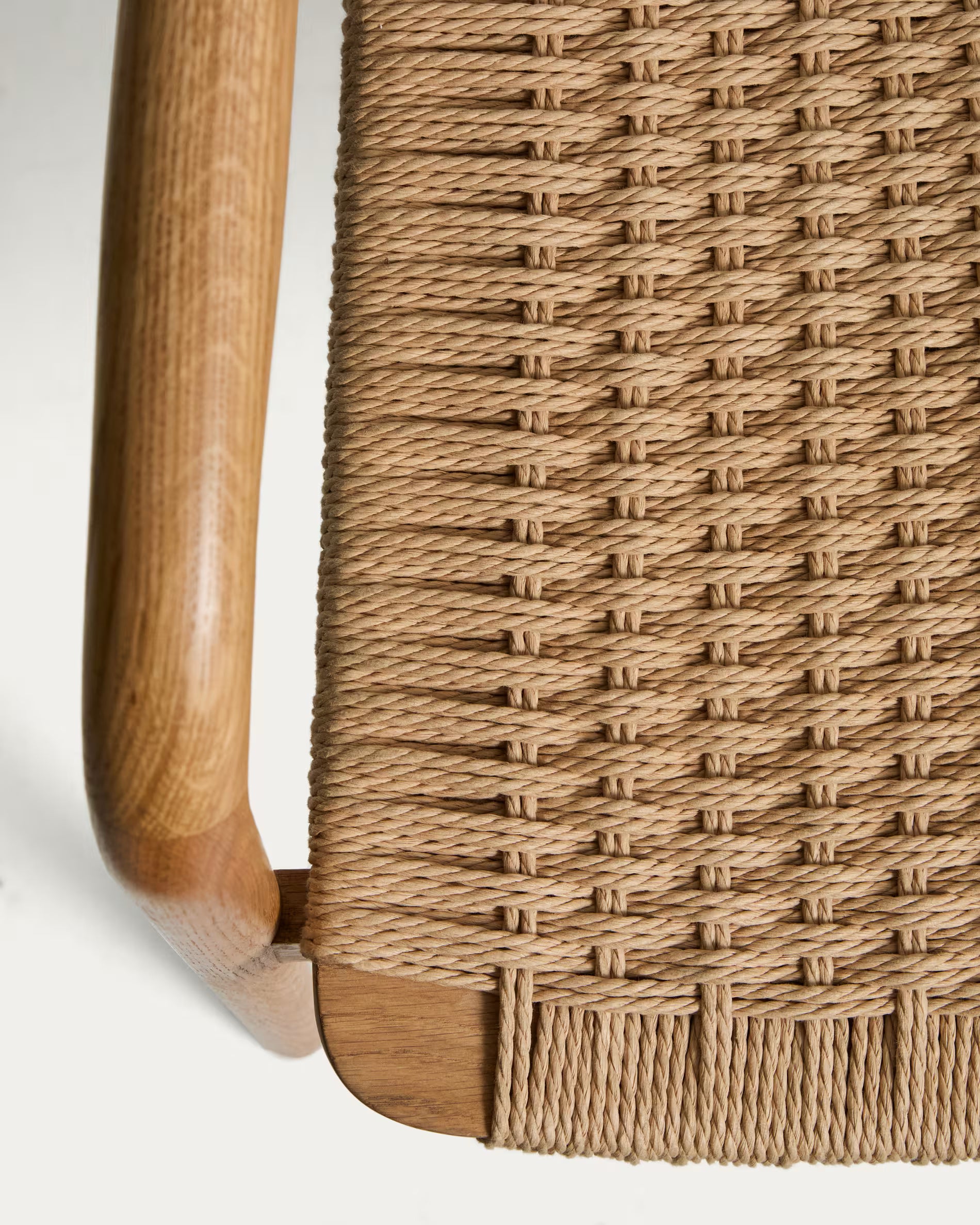 DERILE Chair in Beige with Wooden Base