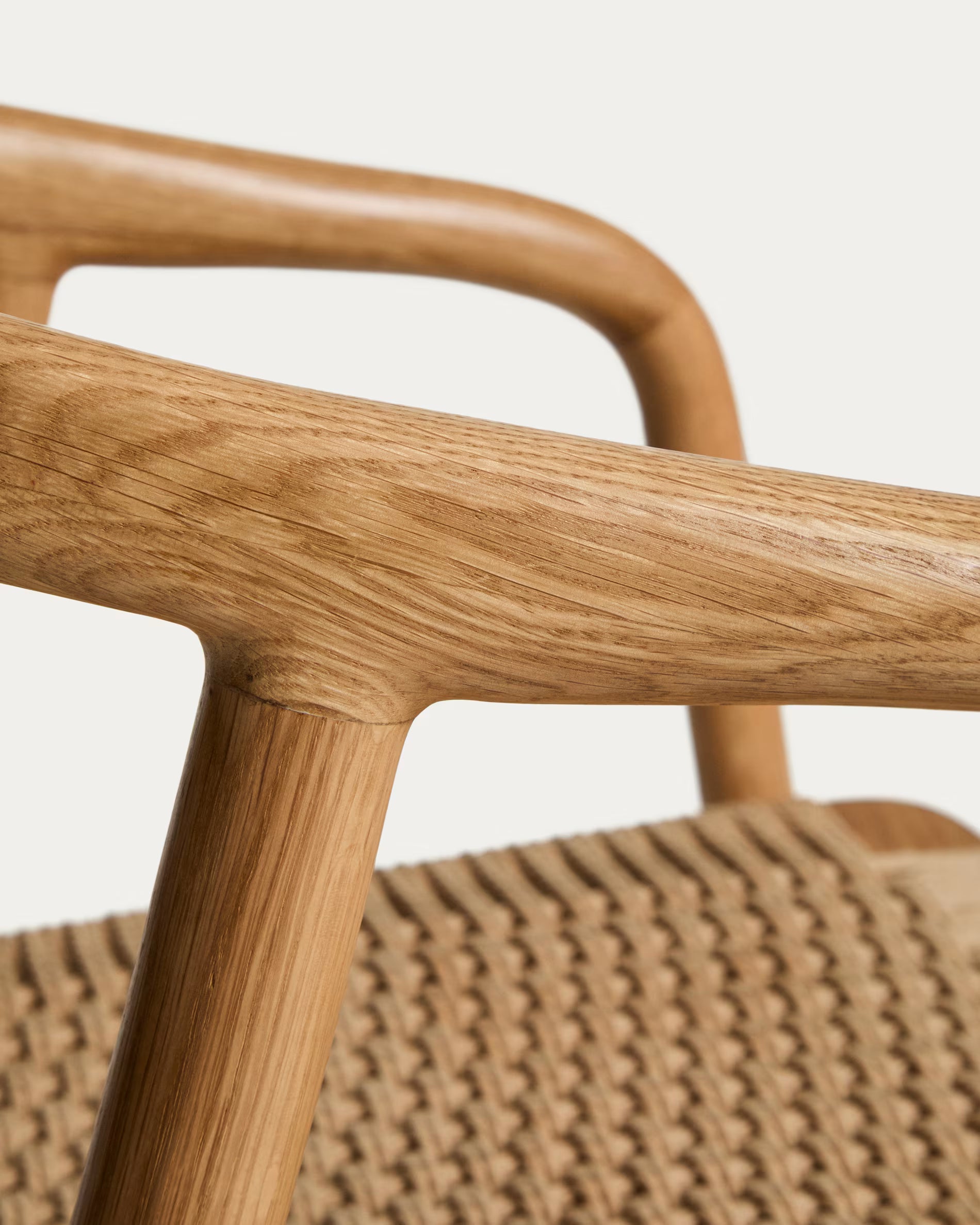 DERILE Chair in Beige with Wooden Base
