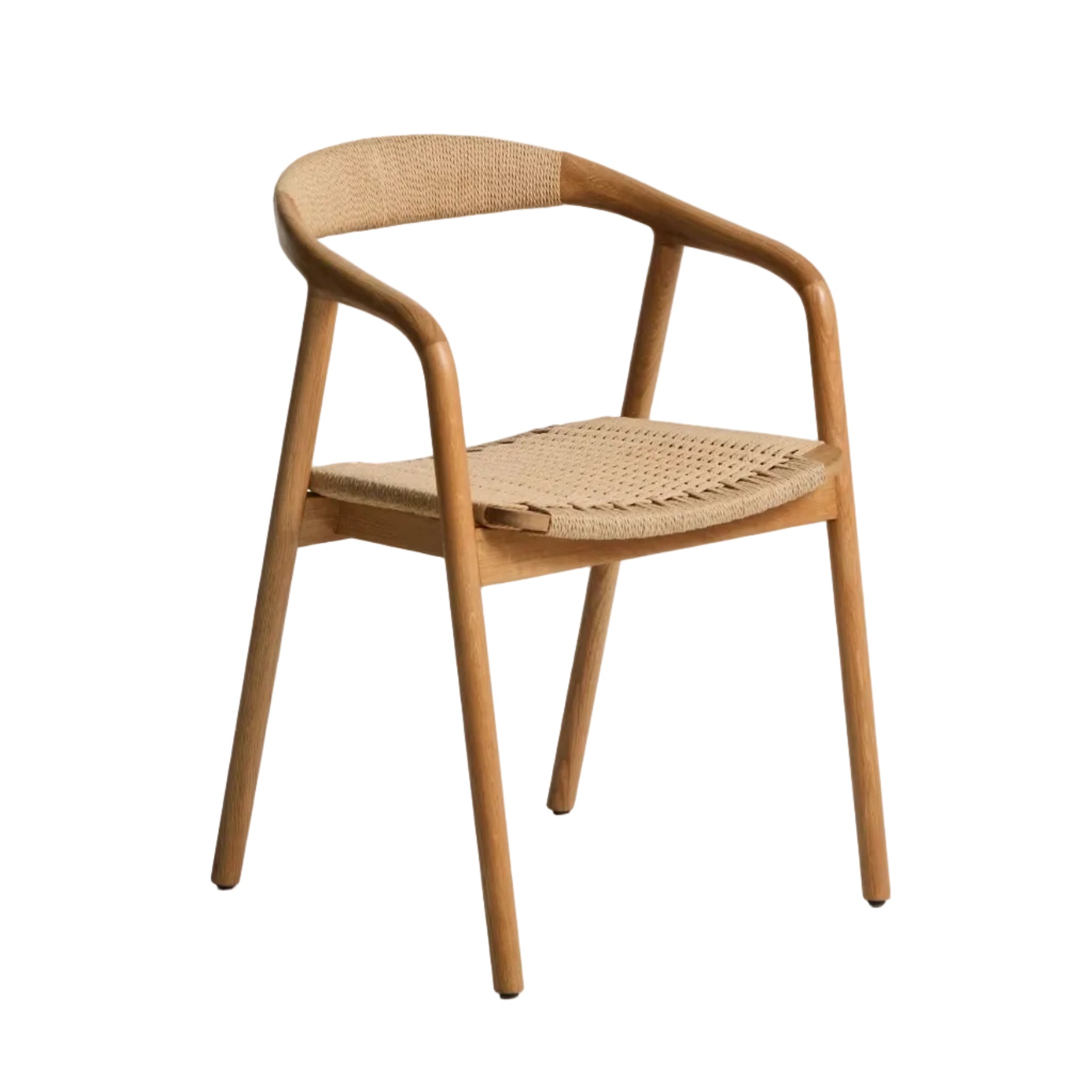 DERILE Chair in Beige with Wooden Base