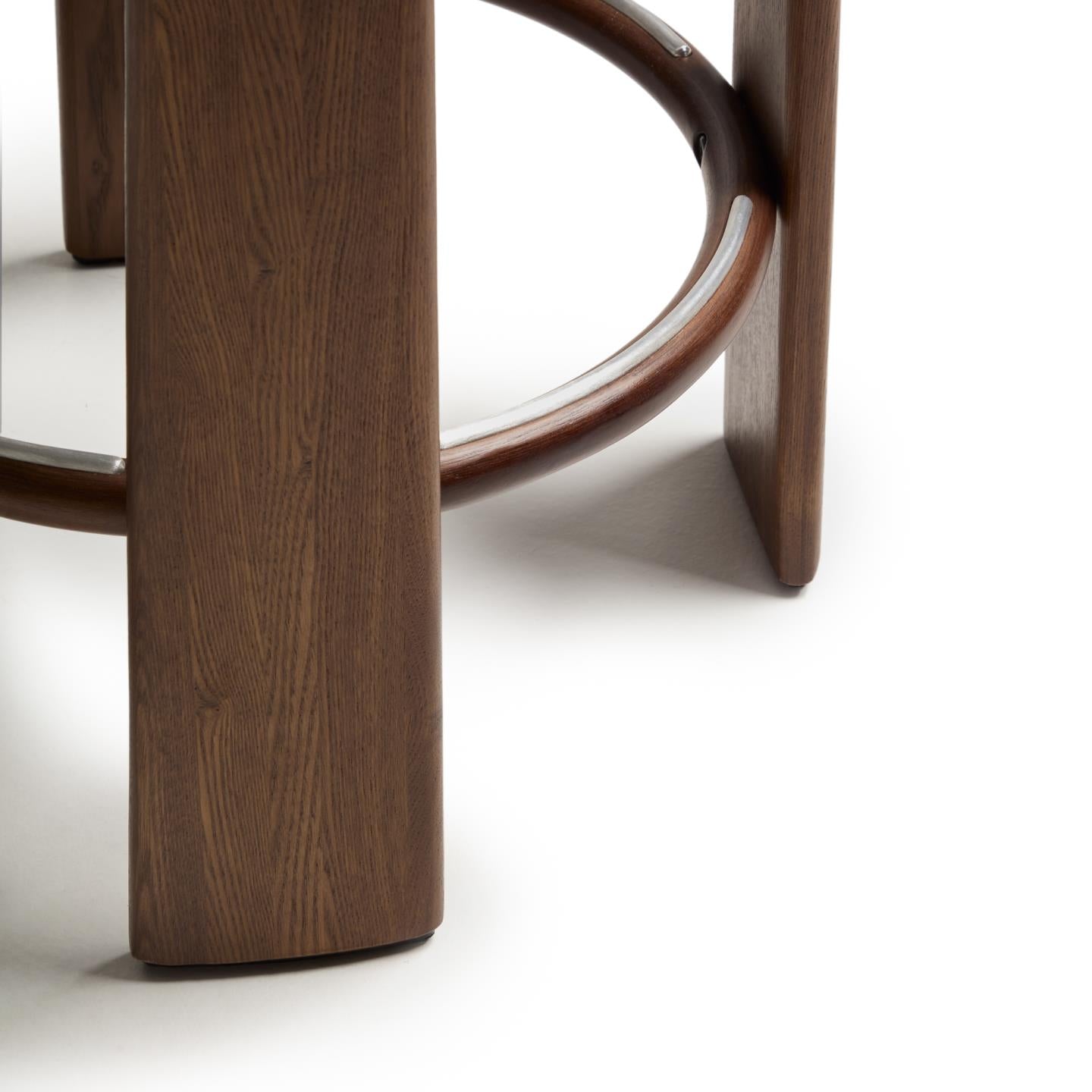 Stołek barowy GRANITE brązowy szenil z ciemną jesionową podstawą