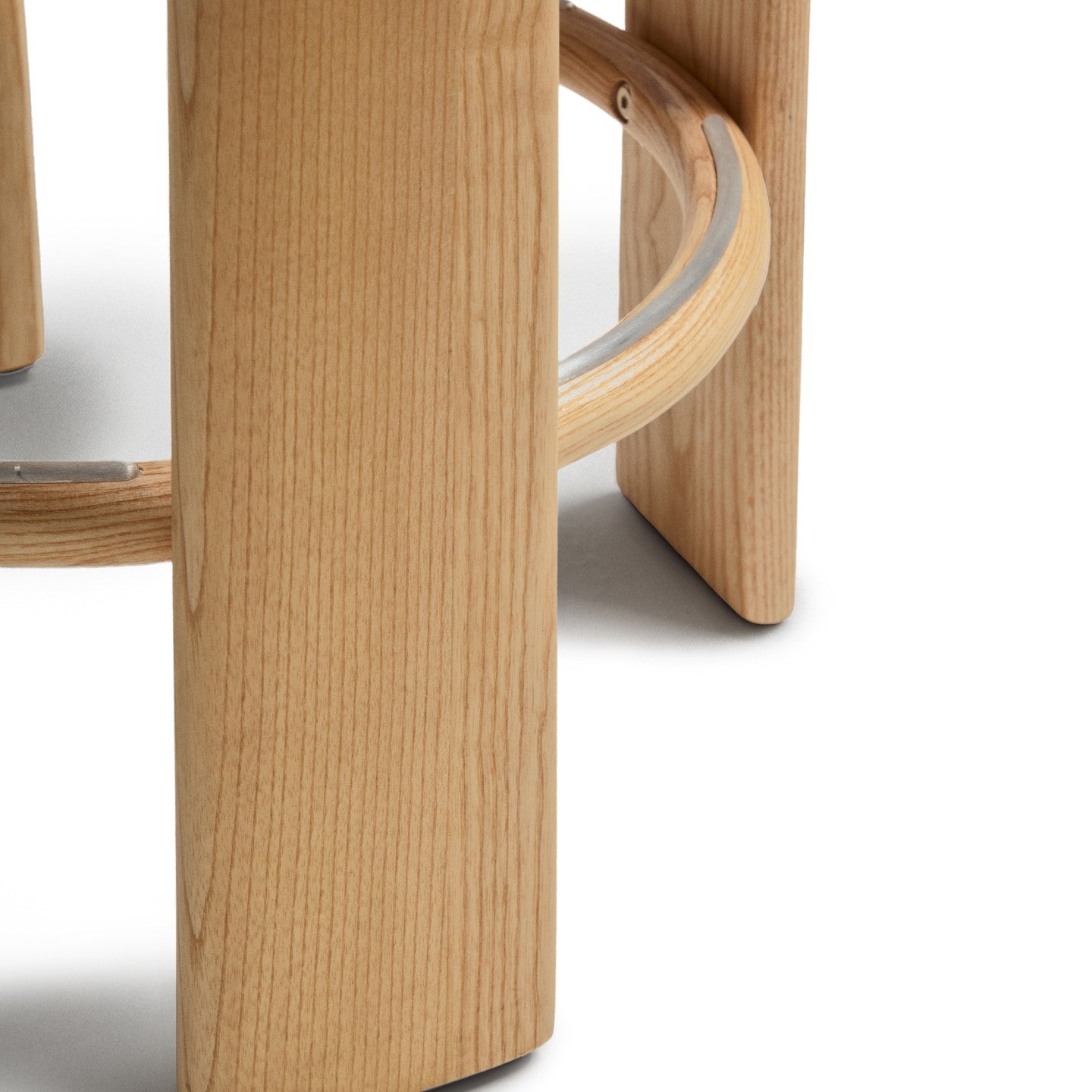 GRANITE bar stool in brown-red chenille with an ash base