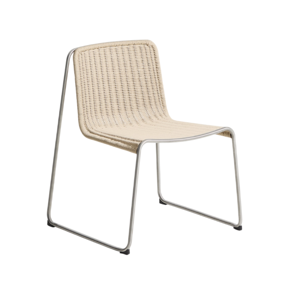 TAVARI Beige Garden Chair with Steel Base