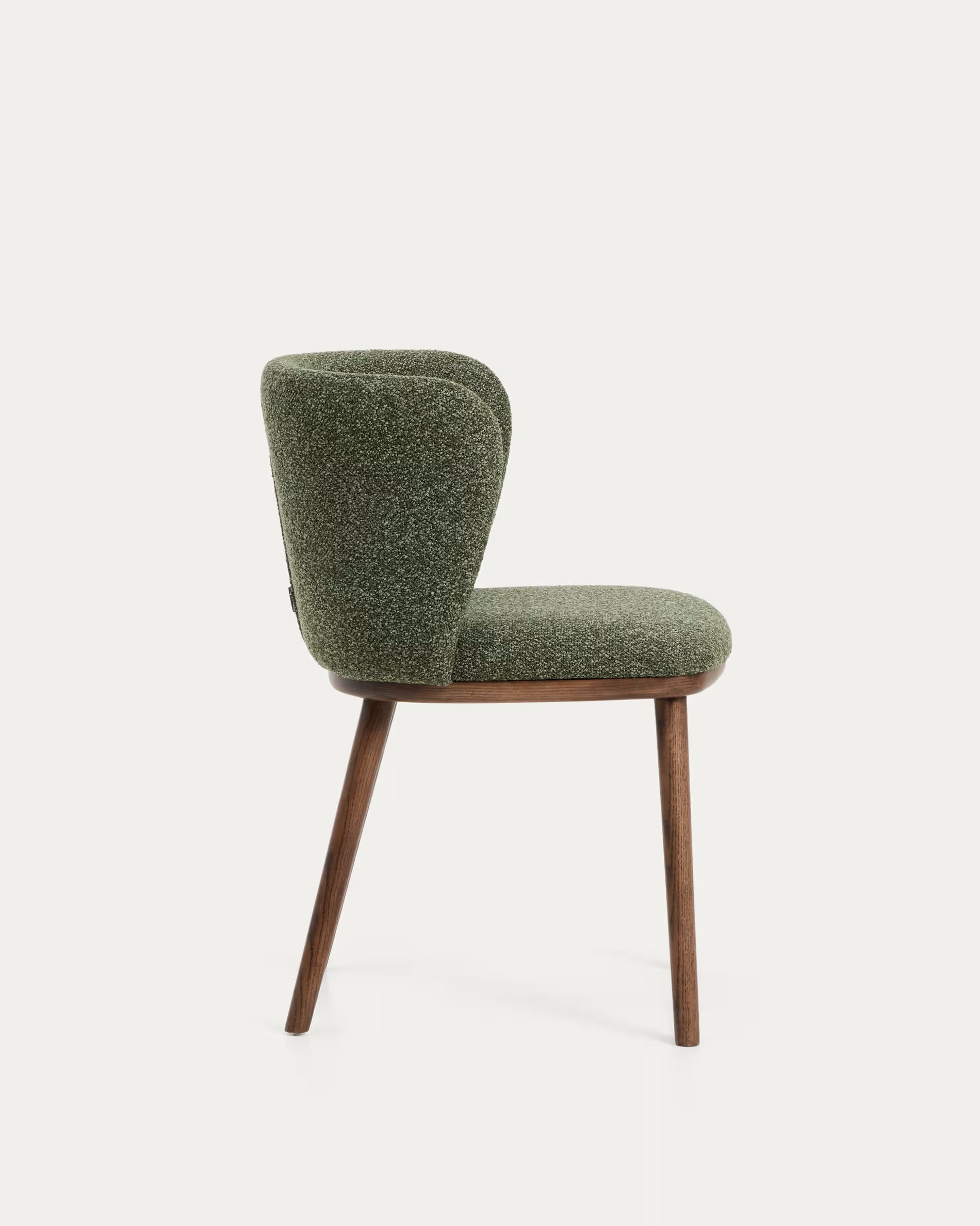 Ciselia Chair in Dark Green Chenille with Dark Ash Base