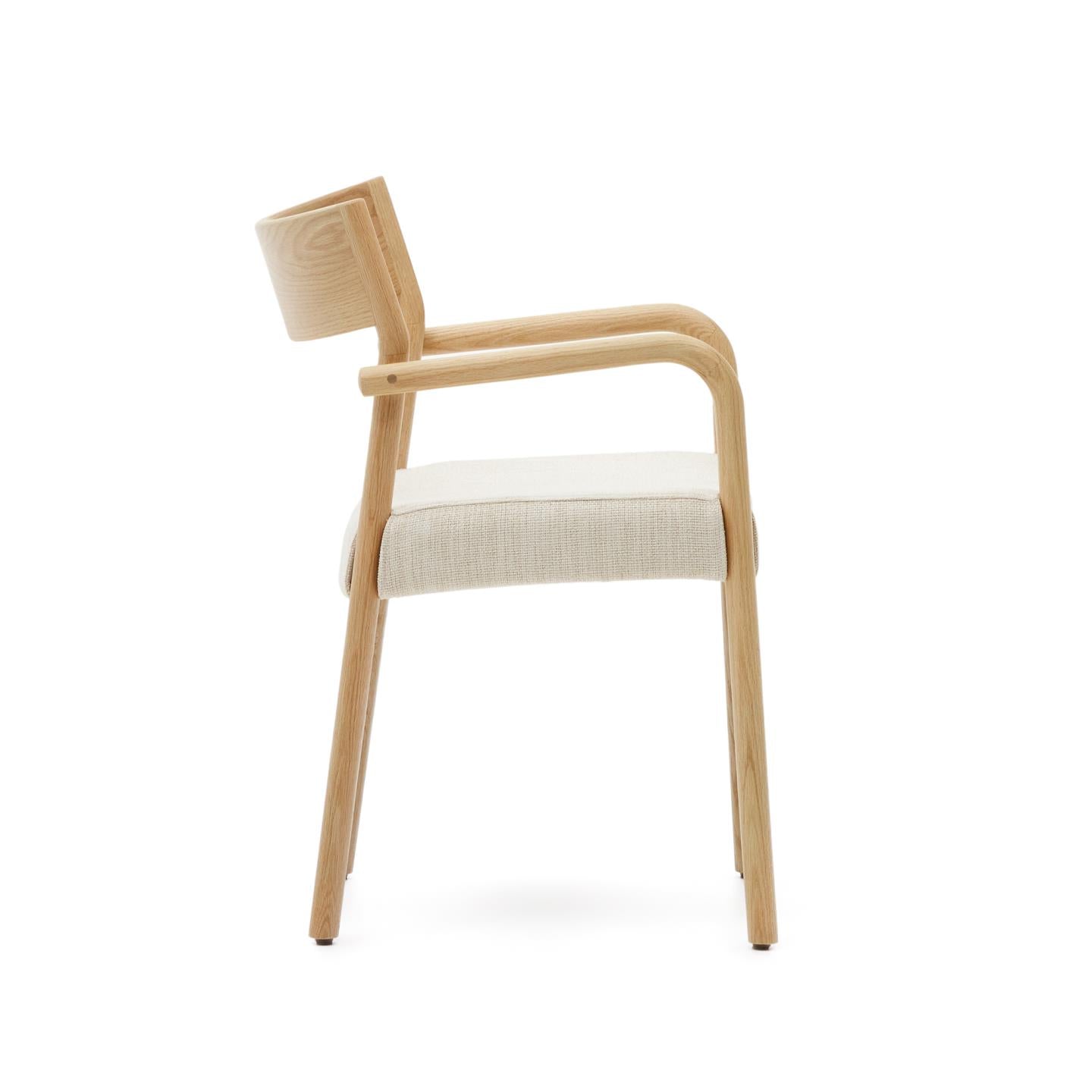 FALCONERA chair beige chenille with an oak base
