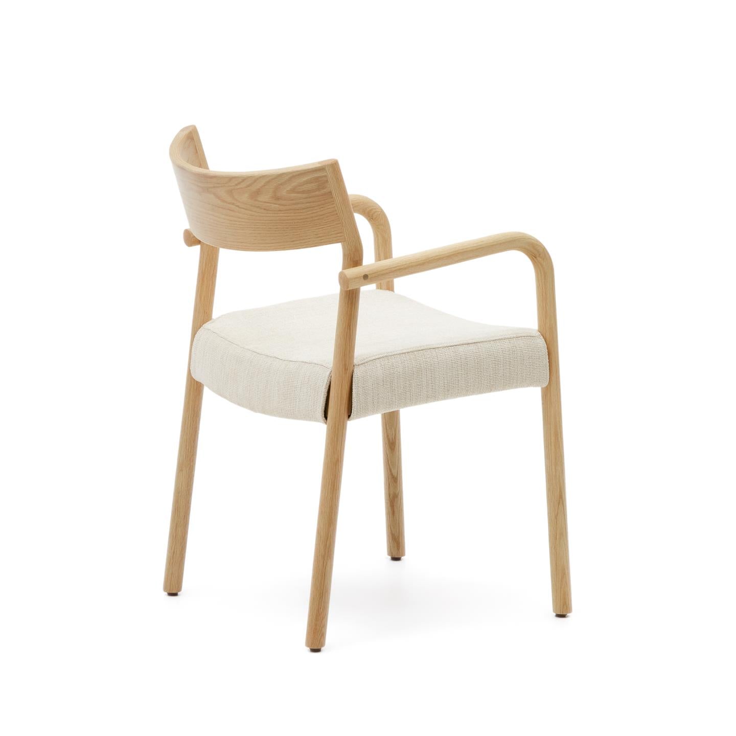 FALCONERA chair beige chenille with an oak base