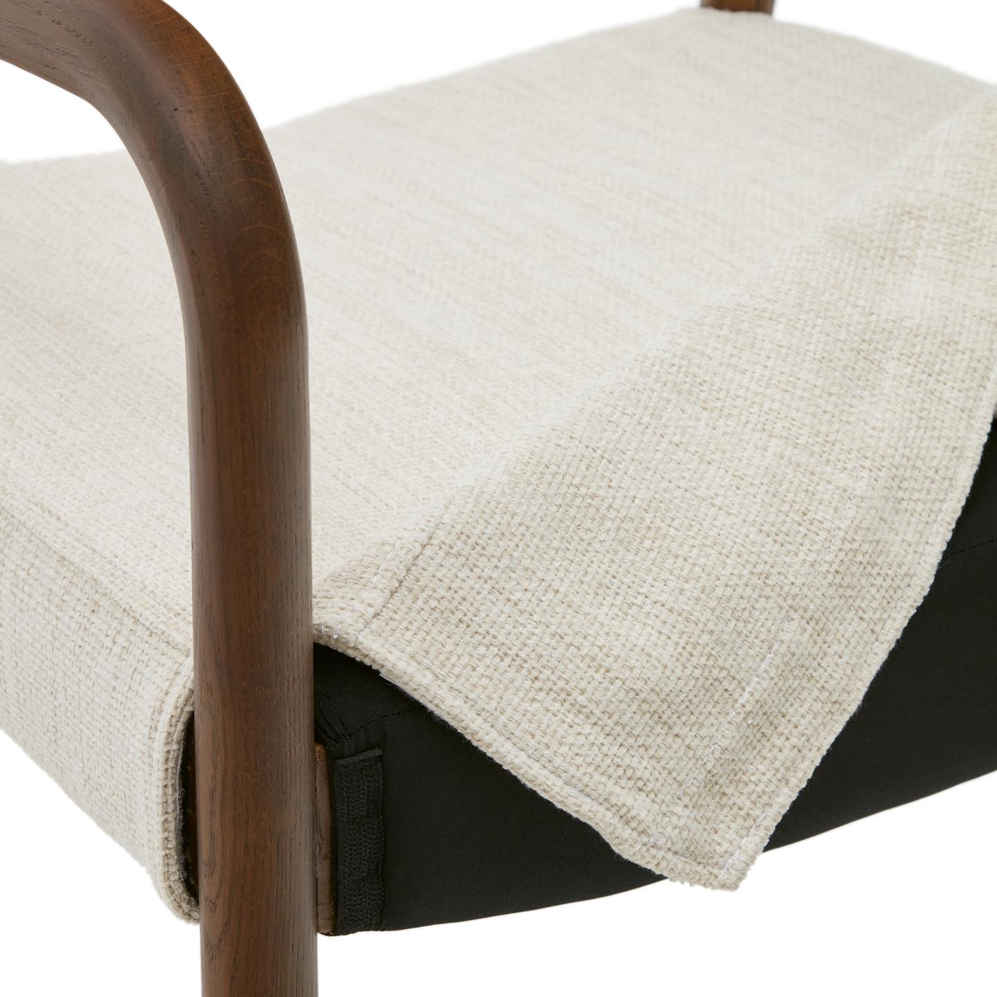 Židle FALCONERA béžový šenil s tmavým dubovým podstavcem