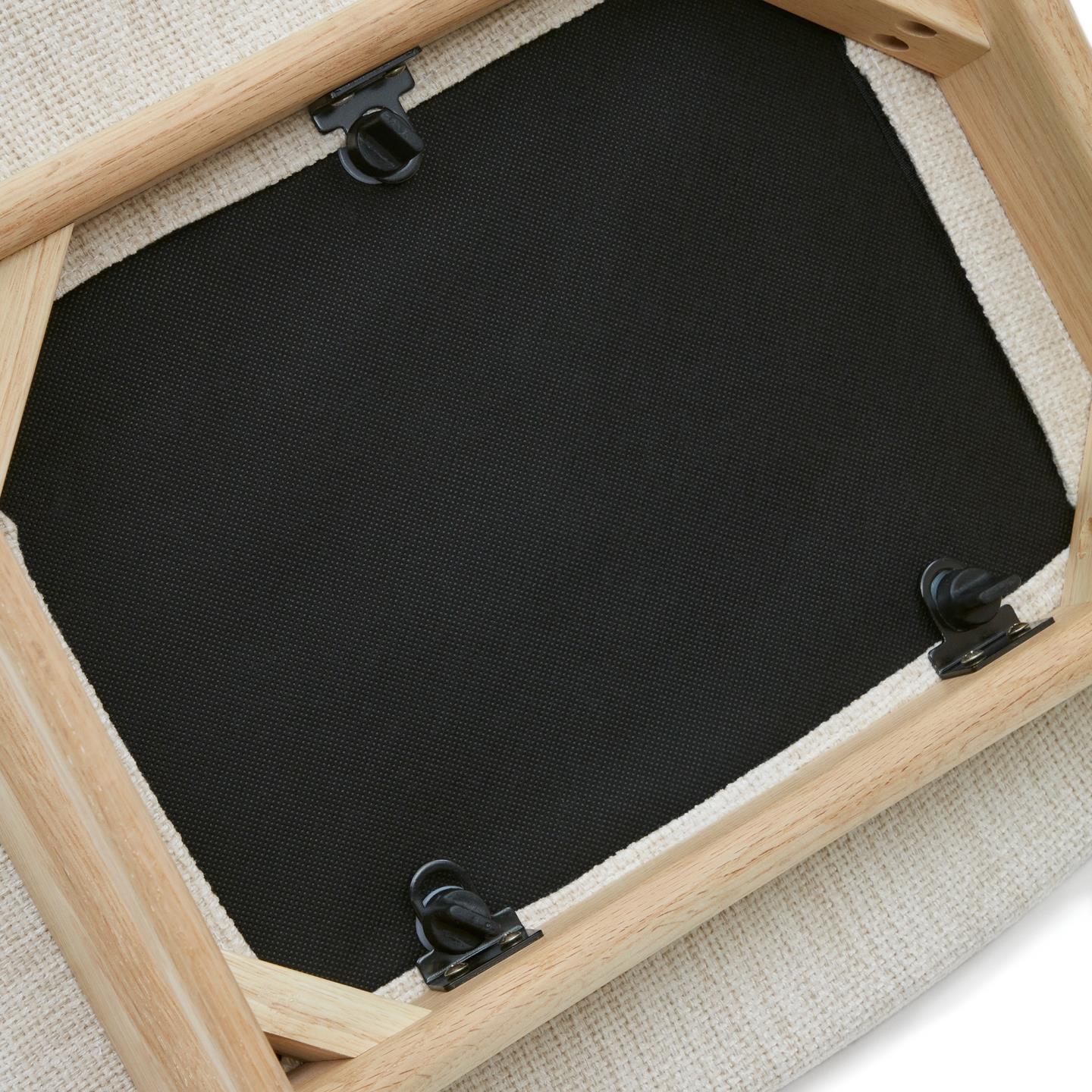 TIMONS chair in beige chenille with an oak base