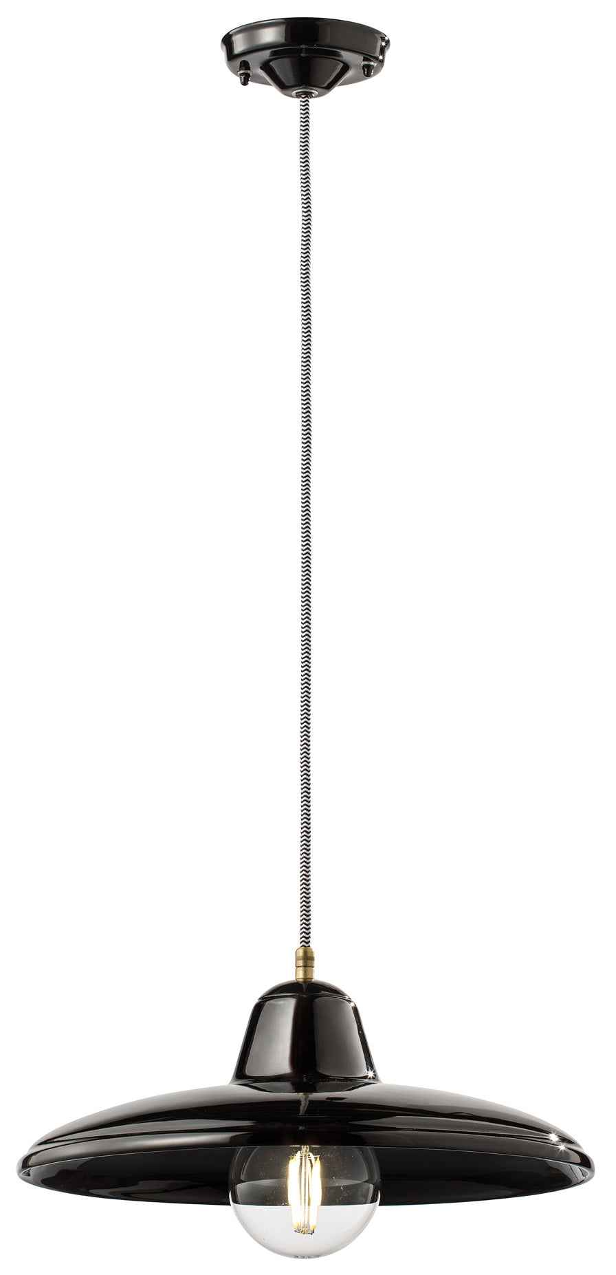 Závěsná keramická lampa B&W černá