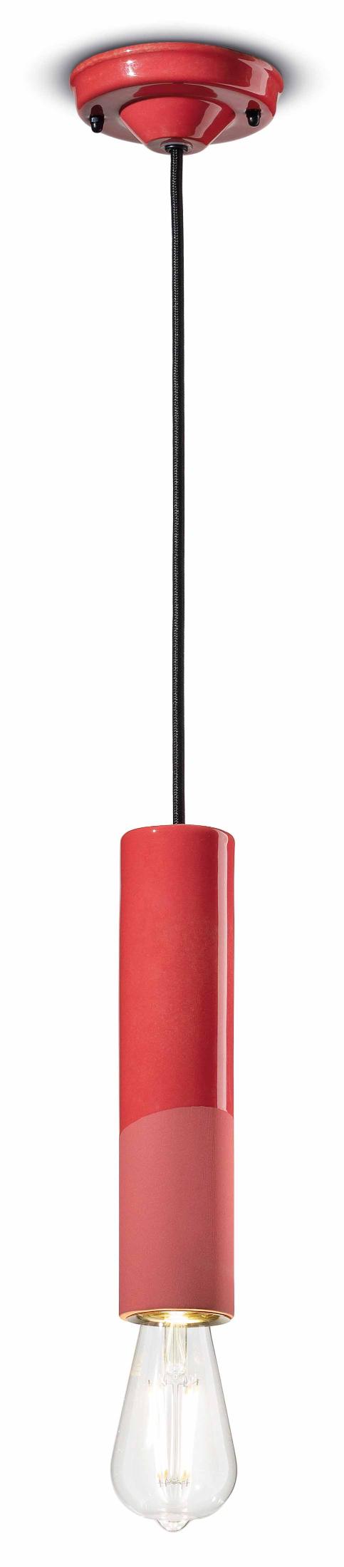 Red ceramic pendant lamp PI