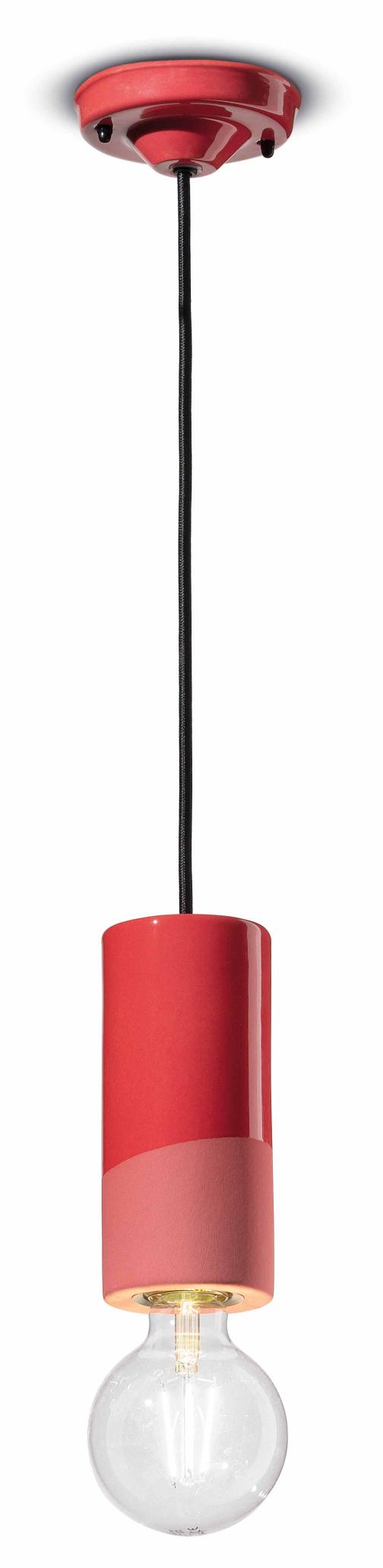 Red ceramic pendant lamp PI