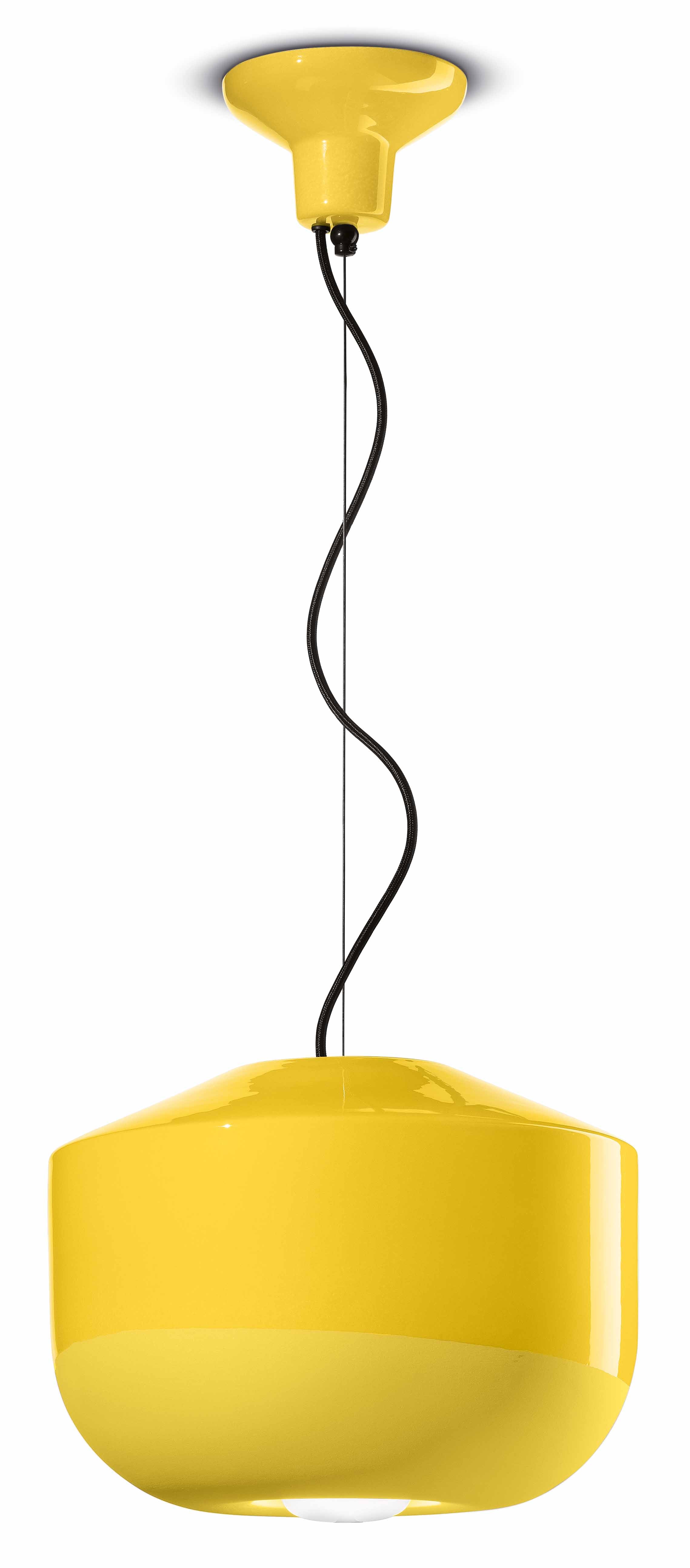 BELLOTA yellow ceramic pendant lamp