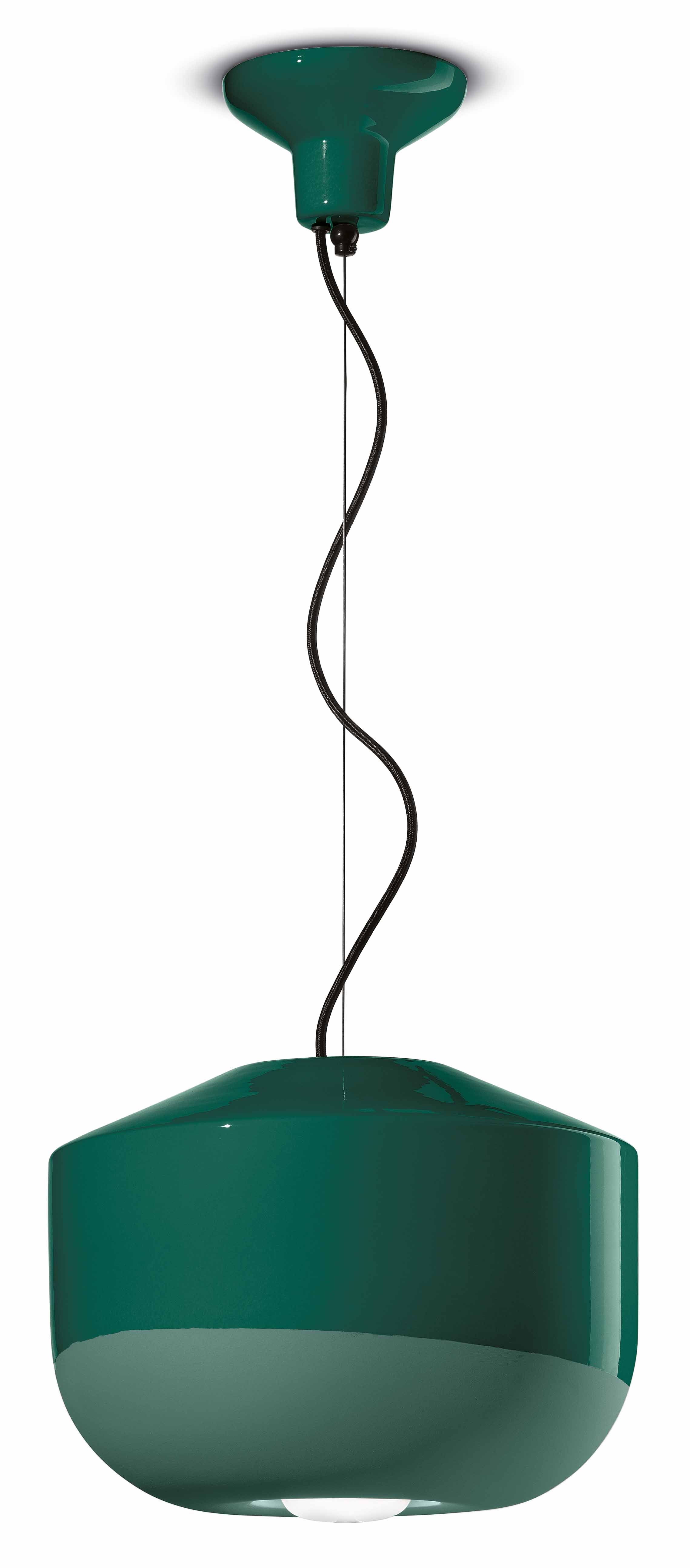 Závěsná keramická lampa BELLOTA v lahvově zelené barvě