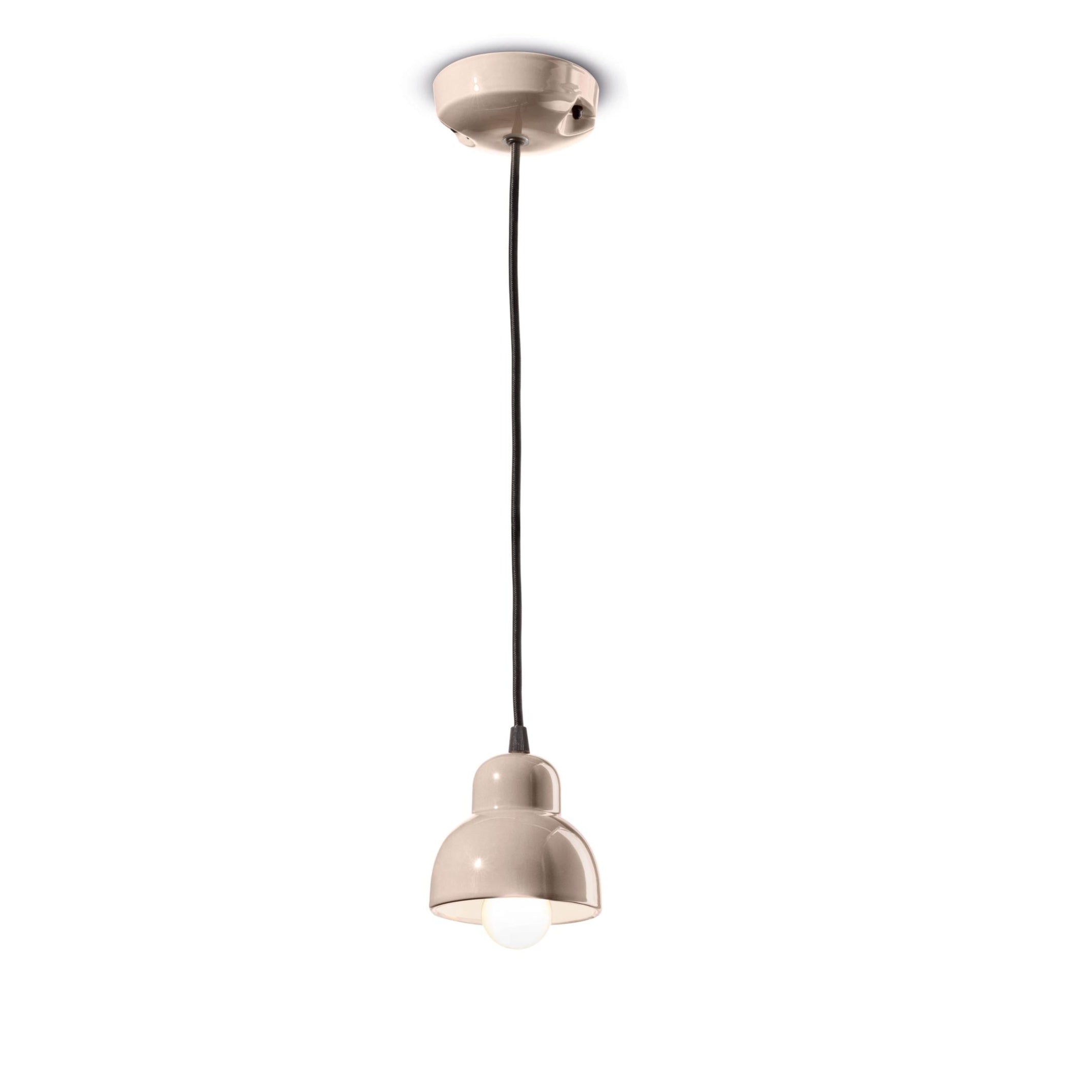 Závěsná keramická lampa BERIMBAU béžová