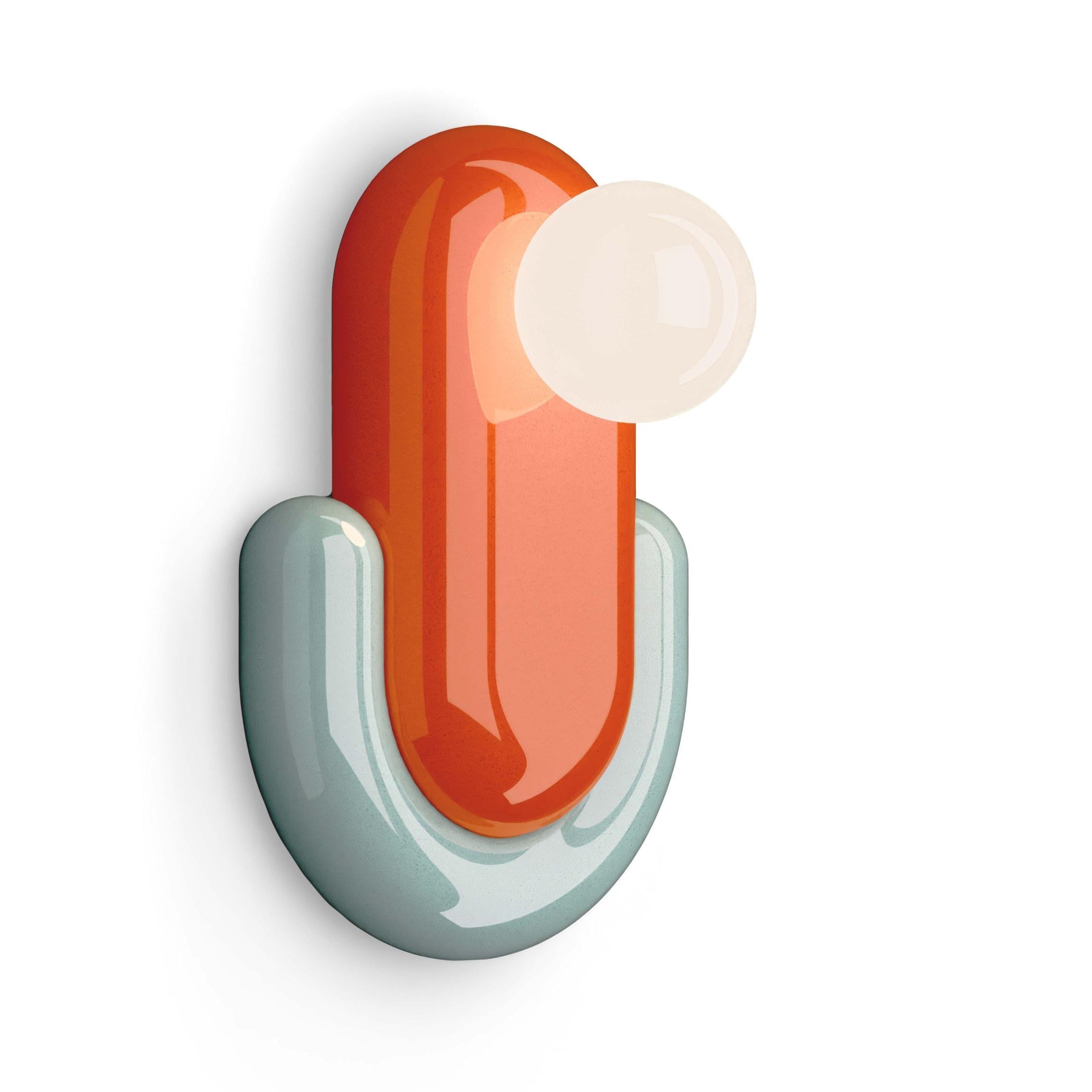 ECLAIR ceramic wall lamp in orange with blue