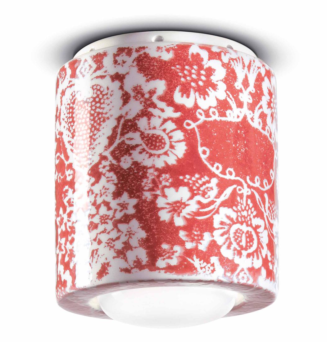 Keramická bodová lampa PI červené květy